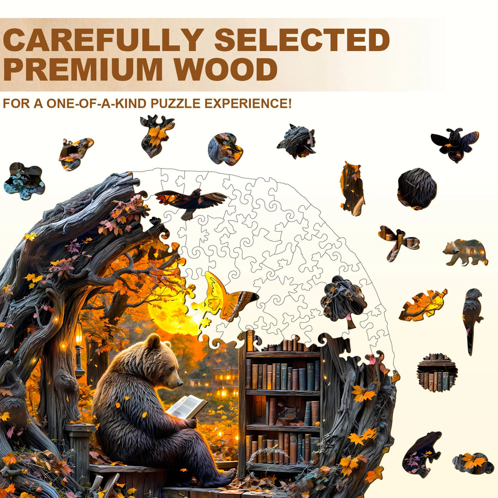 Reading bear Wooden Jigsaw Puzzle - Image 3