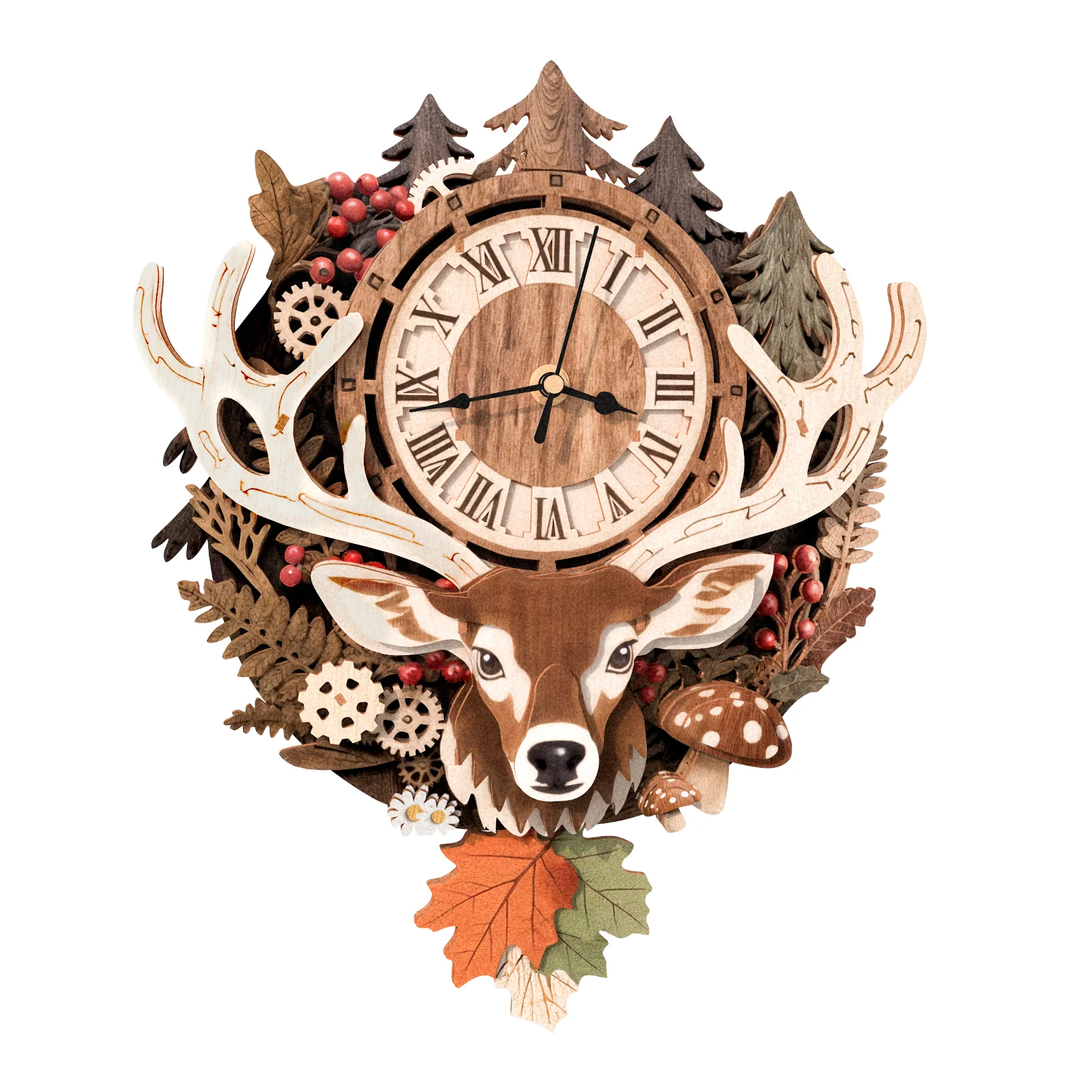 Reindeer– DIY Wooden Clock, 3D Puzzle Craft Kit - Image 5