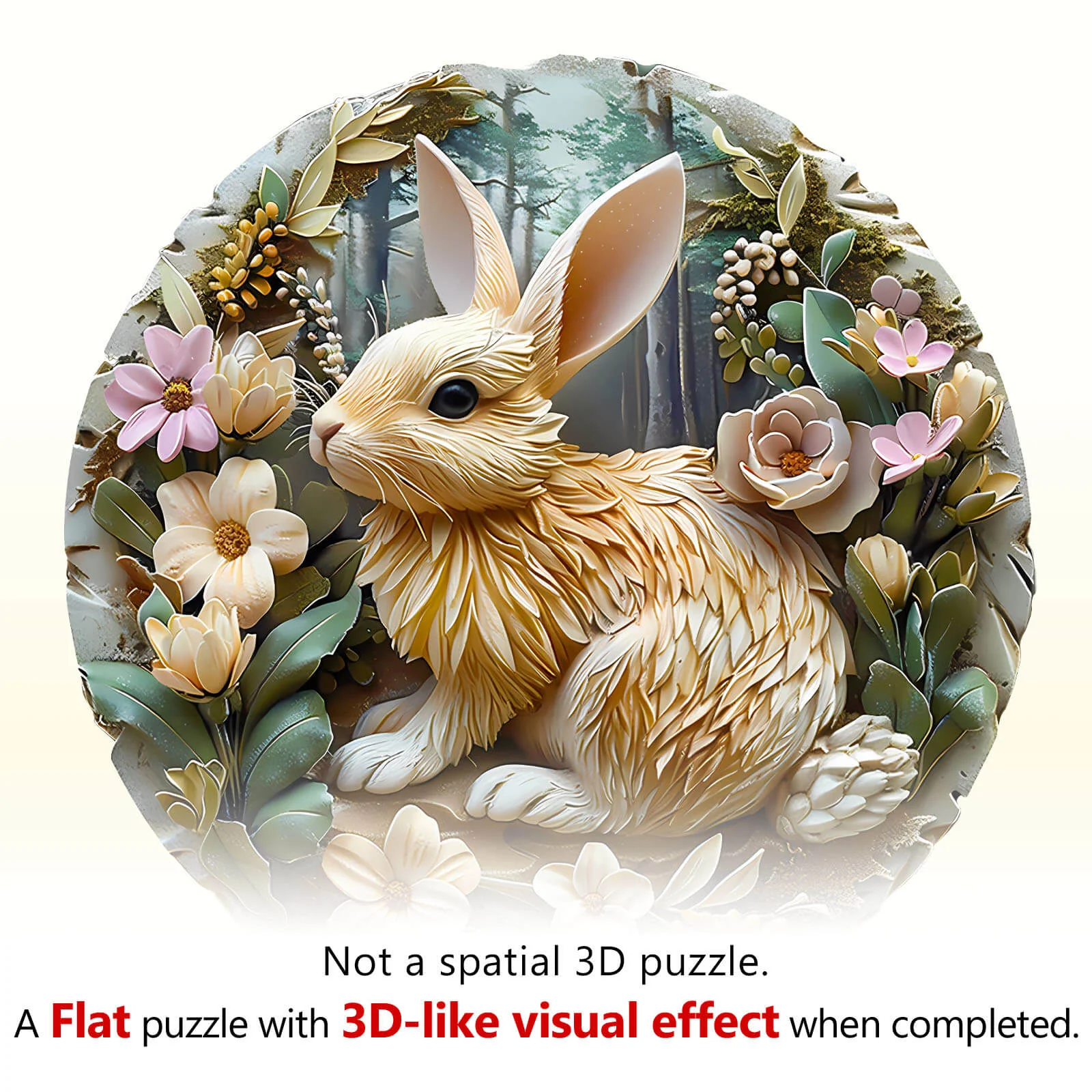 Relief Rabbit Wooden Jigsaw Puzzle - Image 9