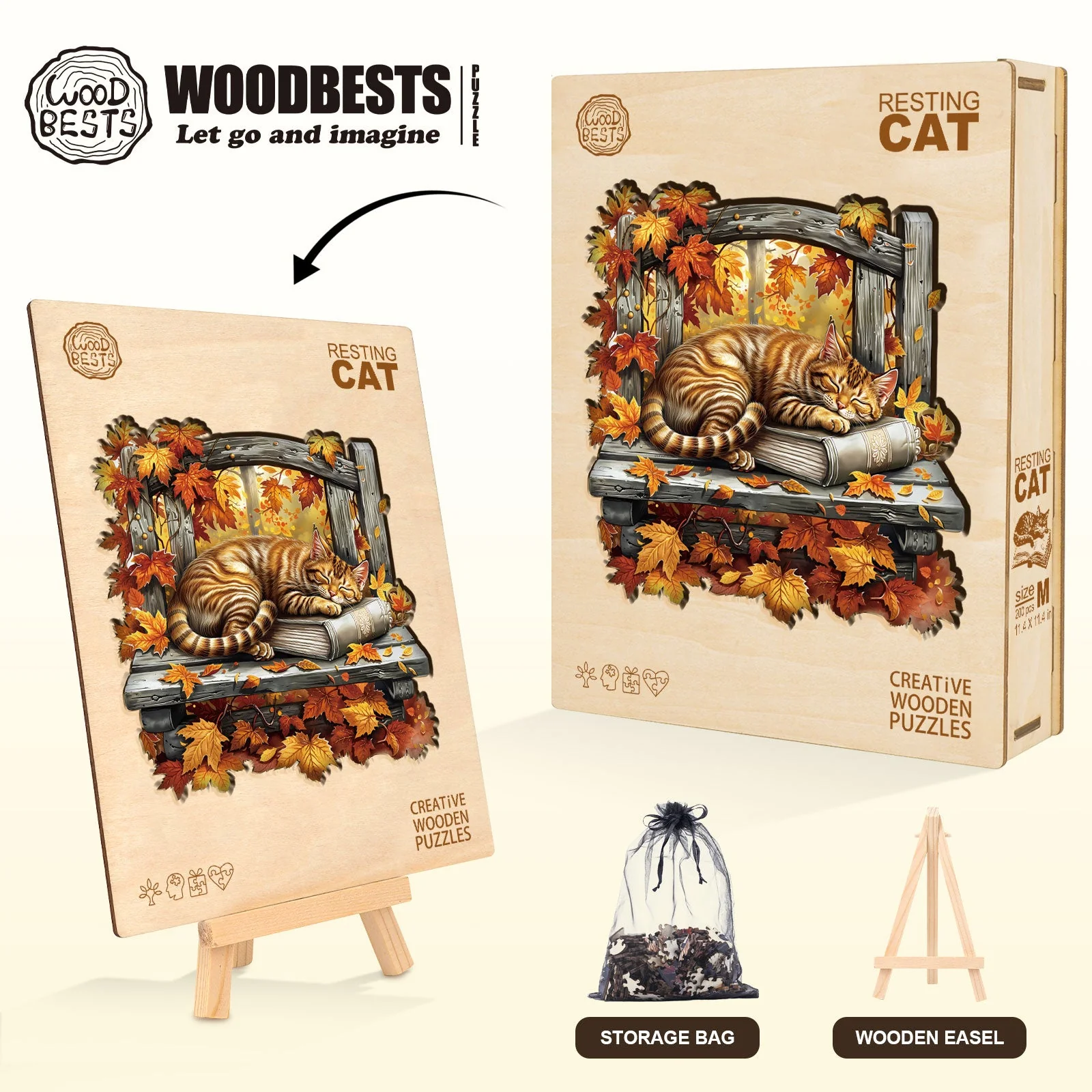 Resting Cat Wooden Jigsaw Puzzle - Image 7
