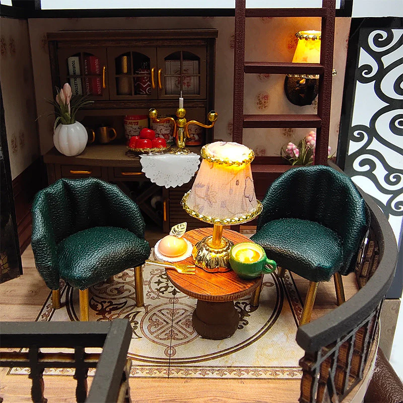 Retro Residence - DIY Dollhouse Kit,3D Wooden Puzzle - Image 3