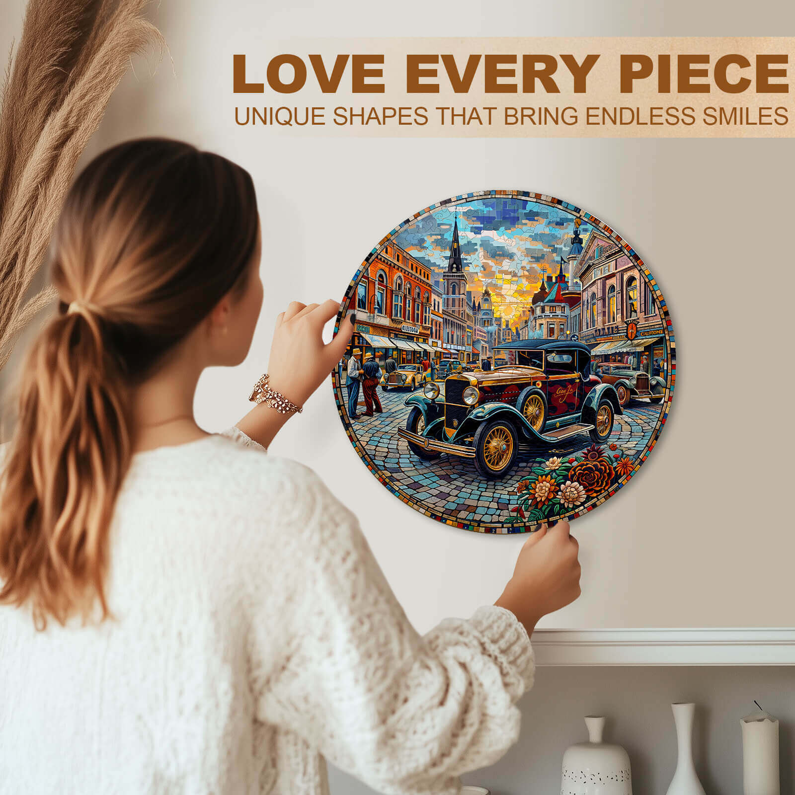 Retro Street Wooden Jigsaw Puzzle - Image 10