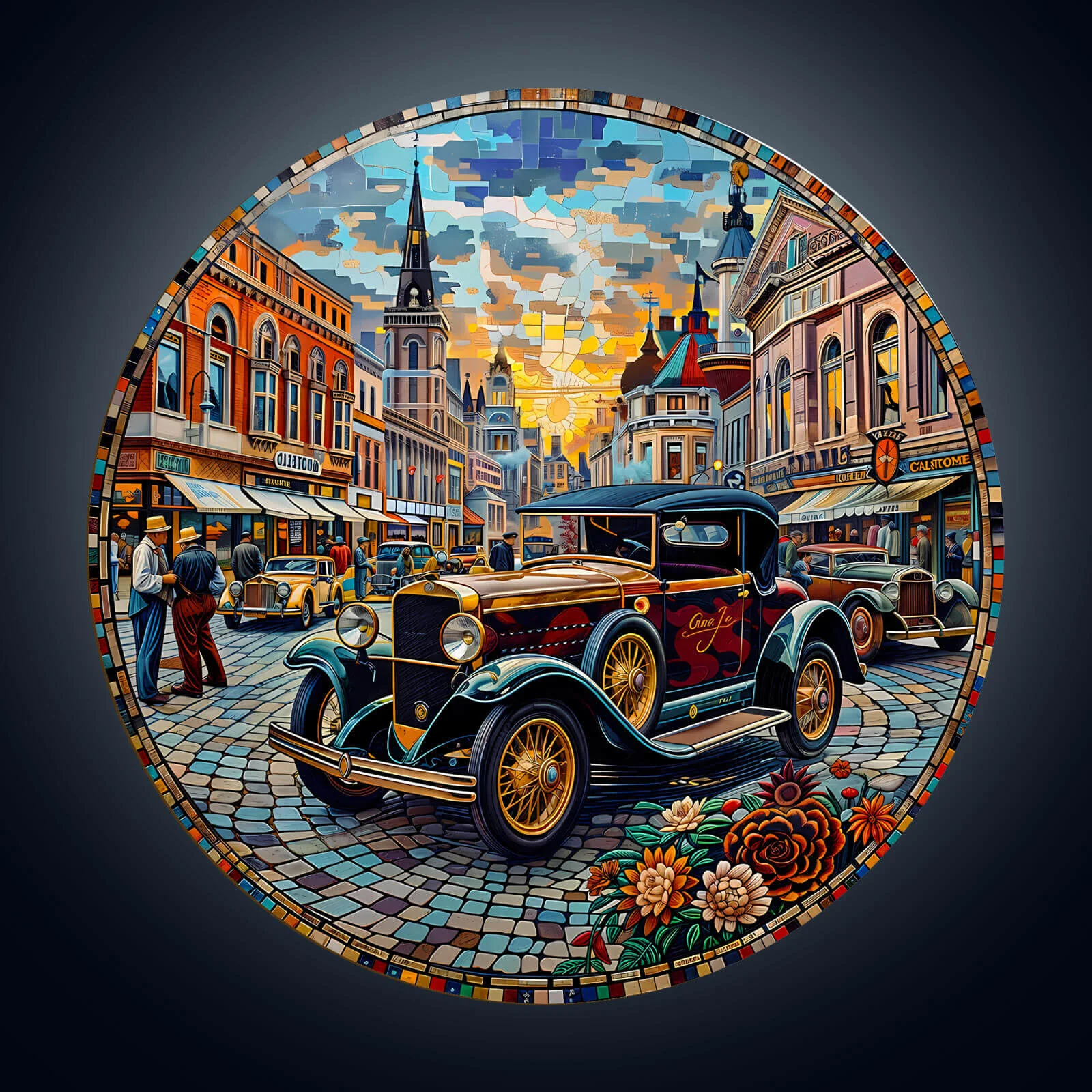 Retro Street Wooden Jigsaw Puzzle - Image 2