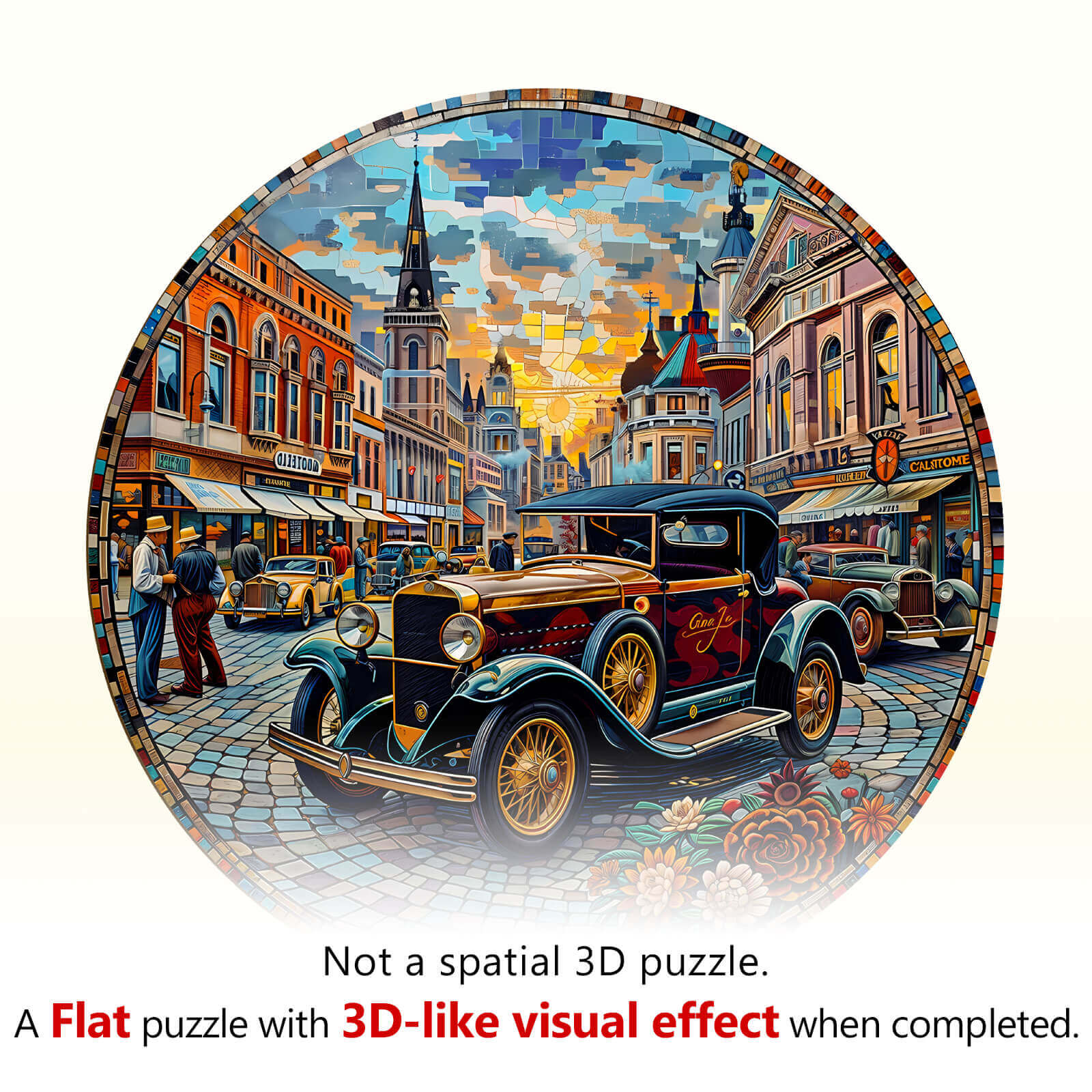 Retro Street Wooden Jigsaw Puzzle - Image 7