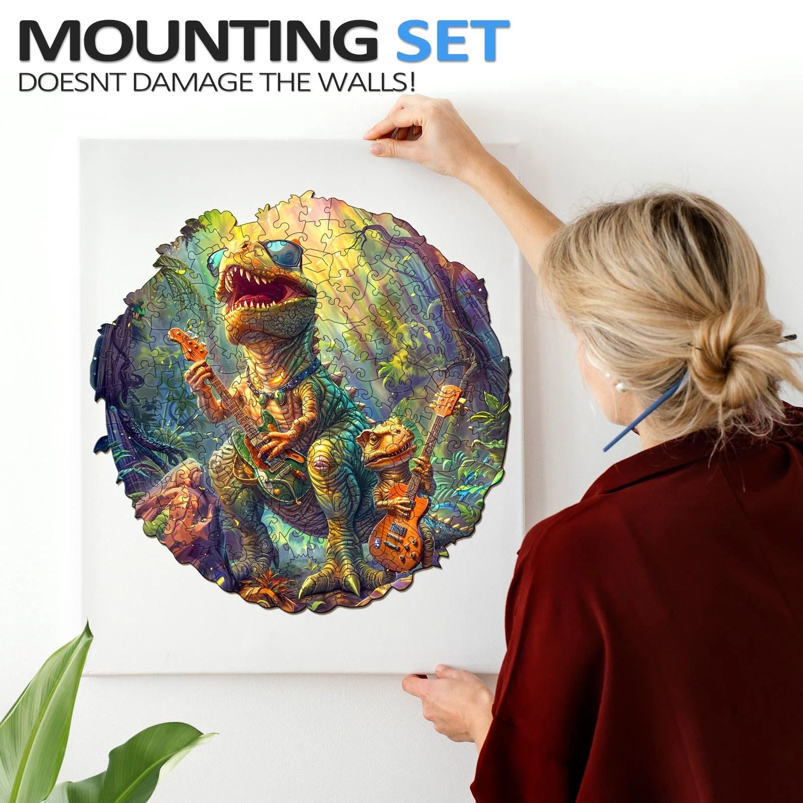 Rock Dinosaur-2 Wooden Jigsaw Puzzle - Image 9