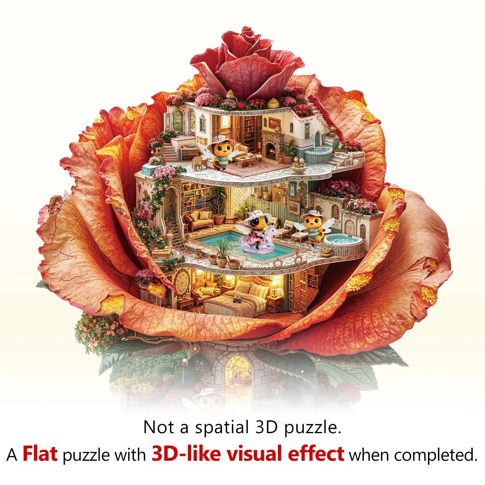 Rose Hostel Wooden Jigsaw Puzzle - Image 3