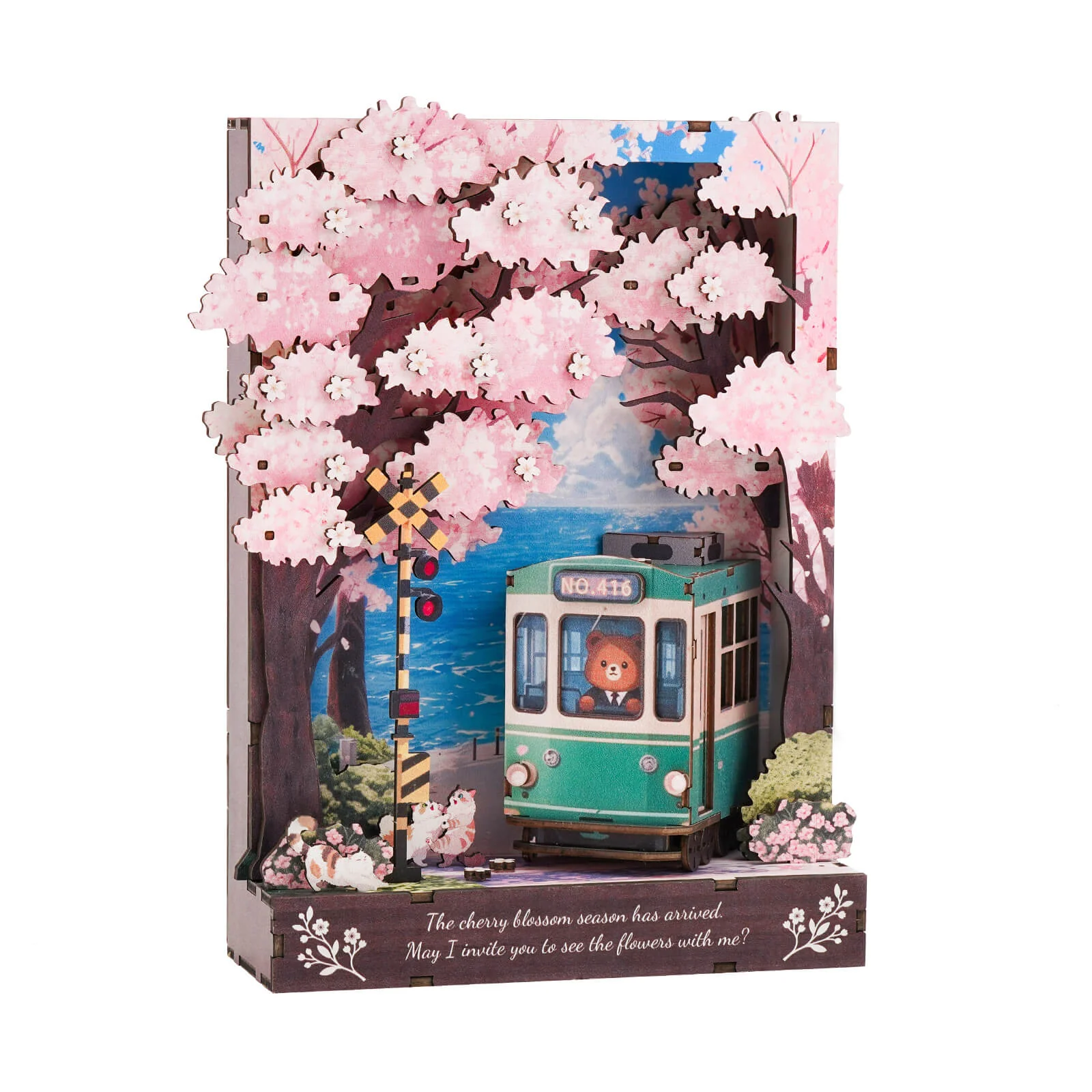 Sakura Rendezvous – DIY Wooden Painting, 3D Puzzle Craft Kit - Image 5