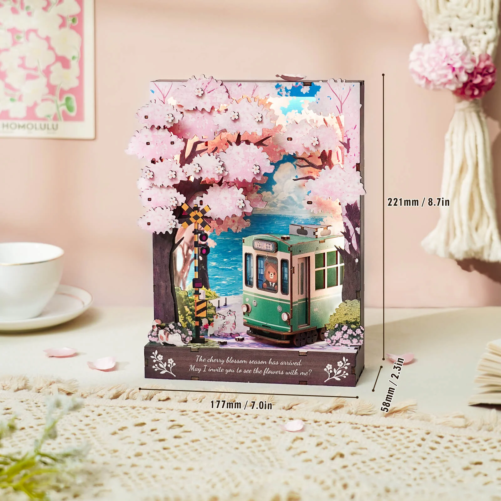 Sakura Rendezvous – DIY Wooden Painting, 3D Puzzle Craft Kit - Image 6
