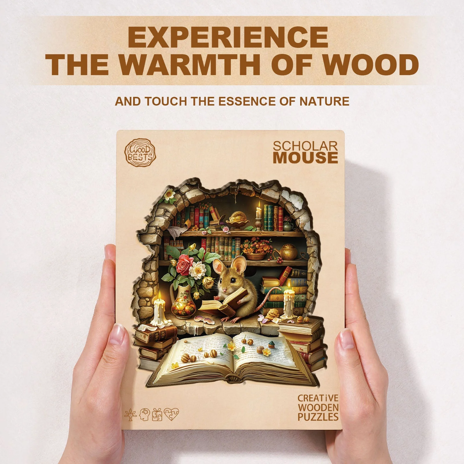 Scholar Mouse Wooden Jigsaw Puzzle - Image 6