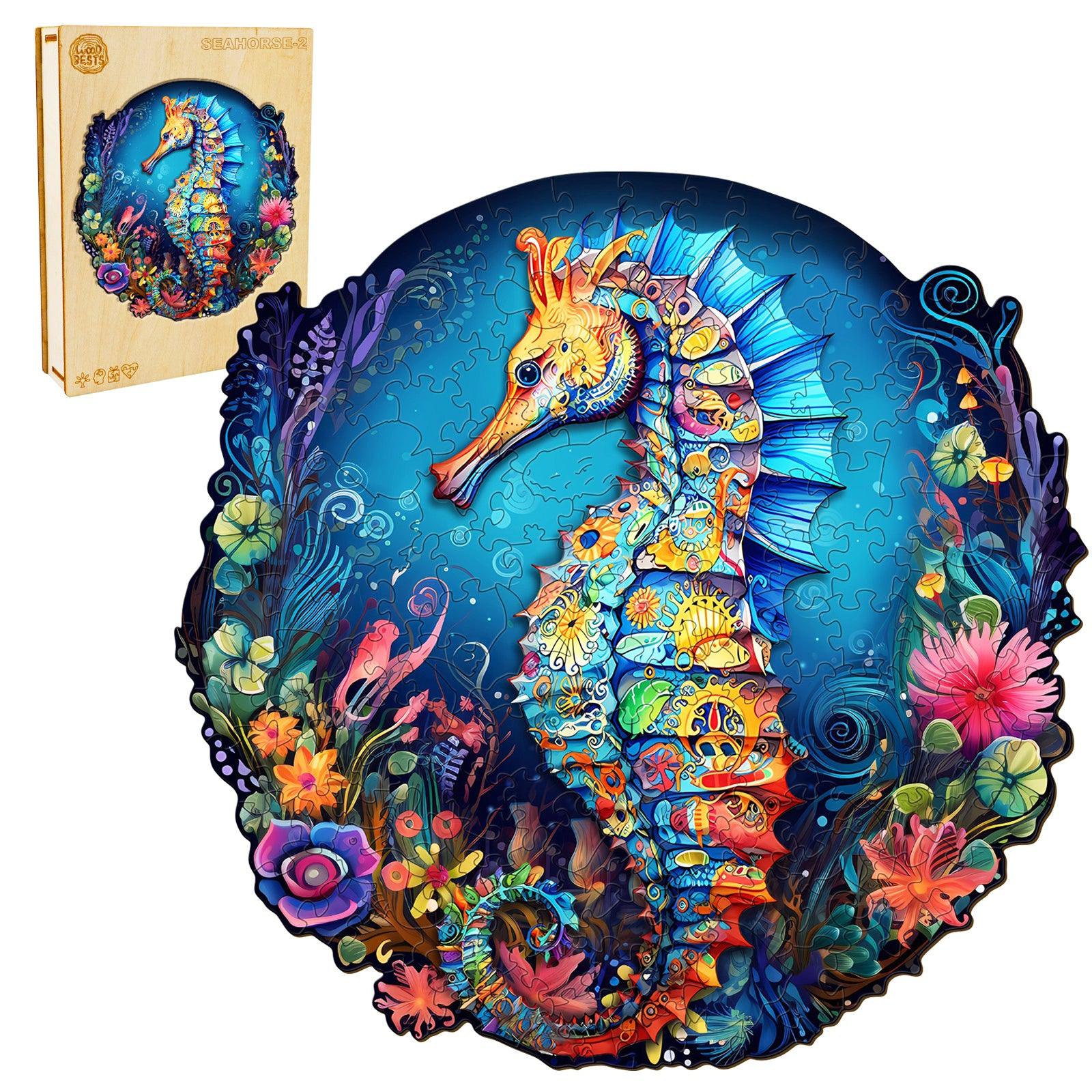 Seahorse 2 Wooden Jigsaw Puzzle - Image 3