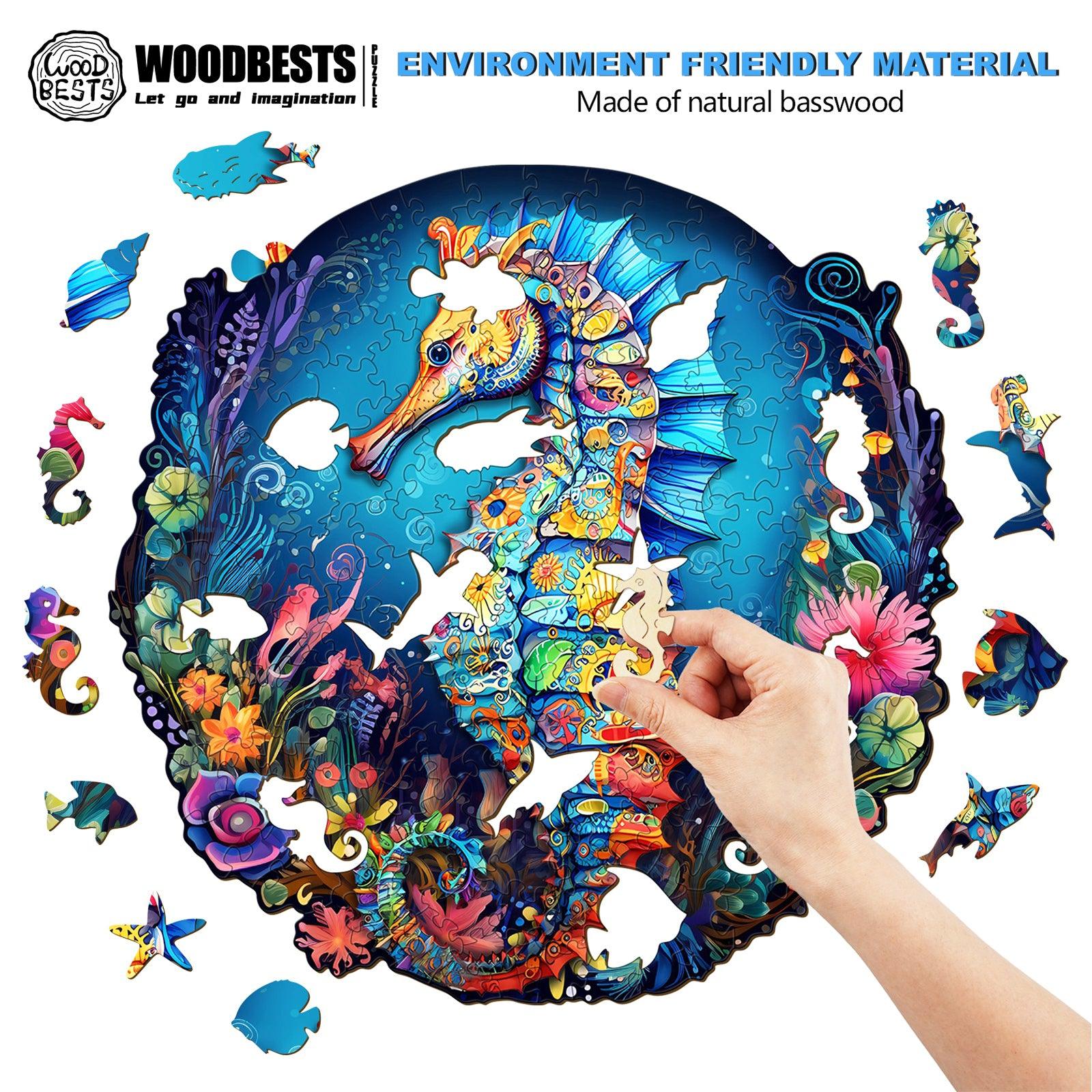 Seahorse 2 Wooden Jigsaw Puzzle - Image 4