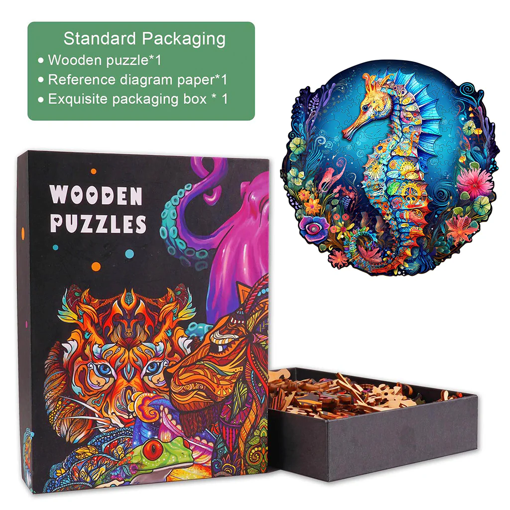 Seahorse 2 Wooden Jigsaw Puzzle - Image 5