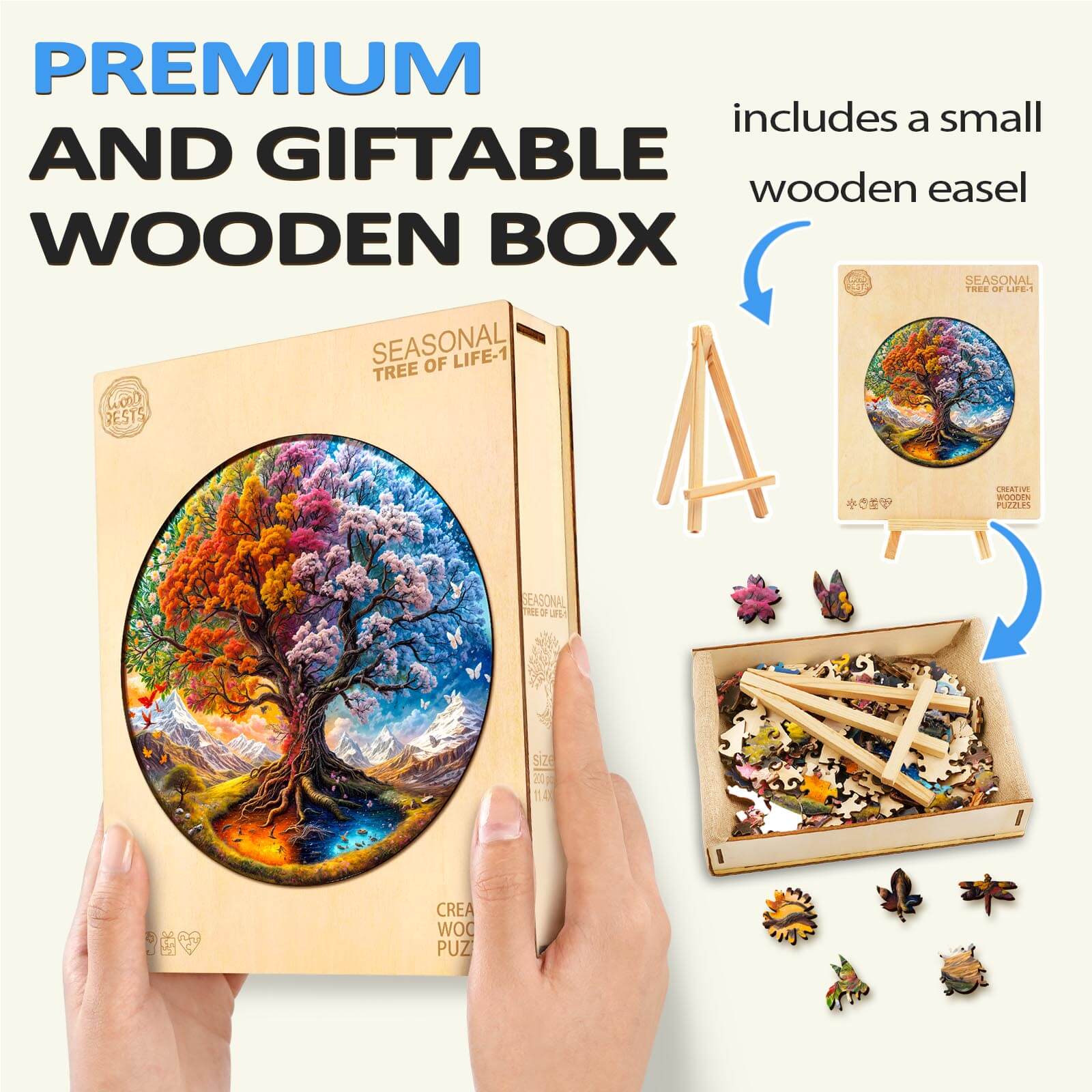 Seasonal Tree of Life-1 Wooden Jigsaw Puzzle - Image 6