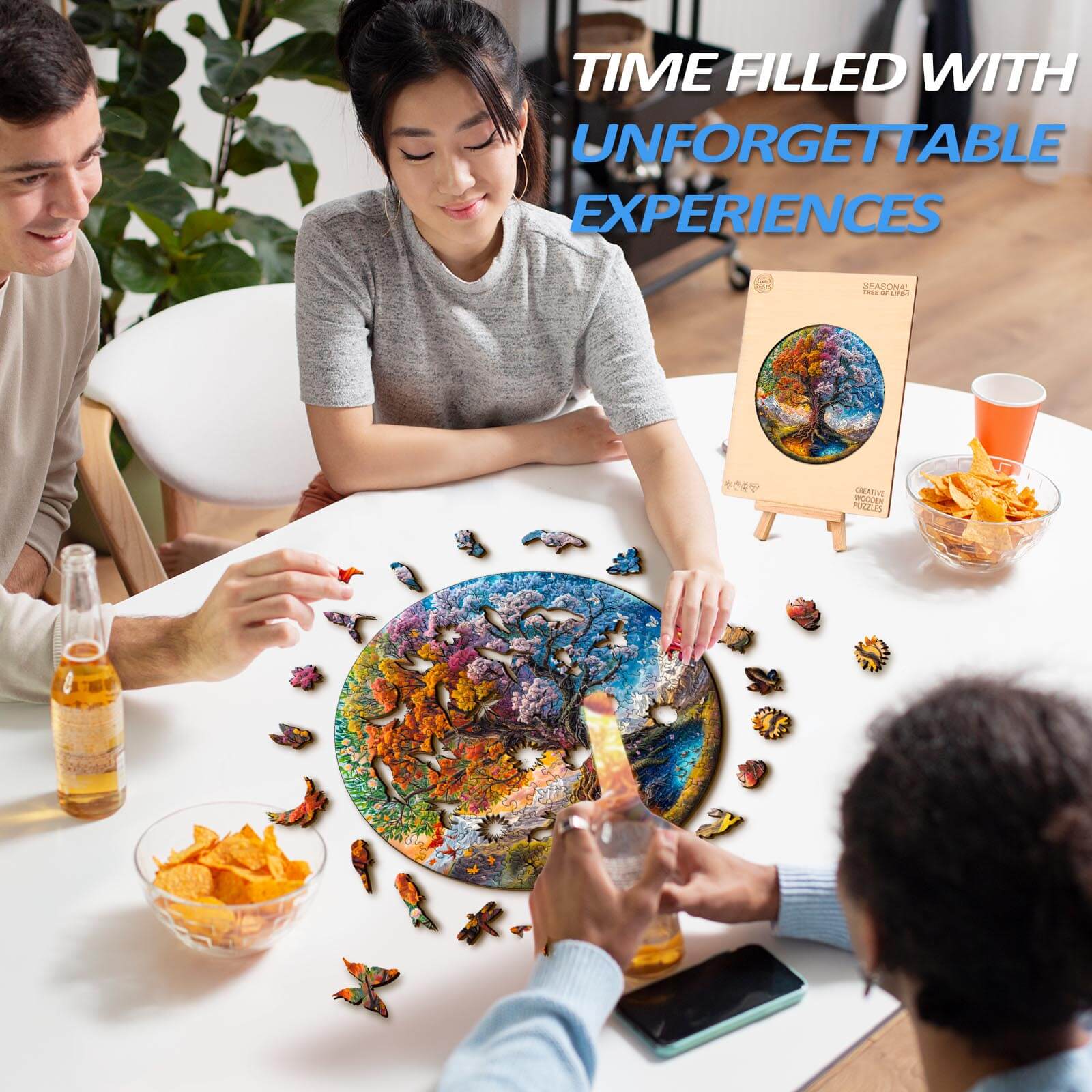 Seasonal Tree of Life-1 Wooden Jigsaw Puzzle - Image 7