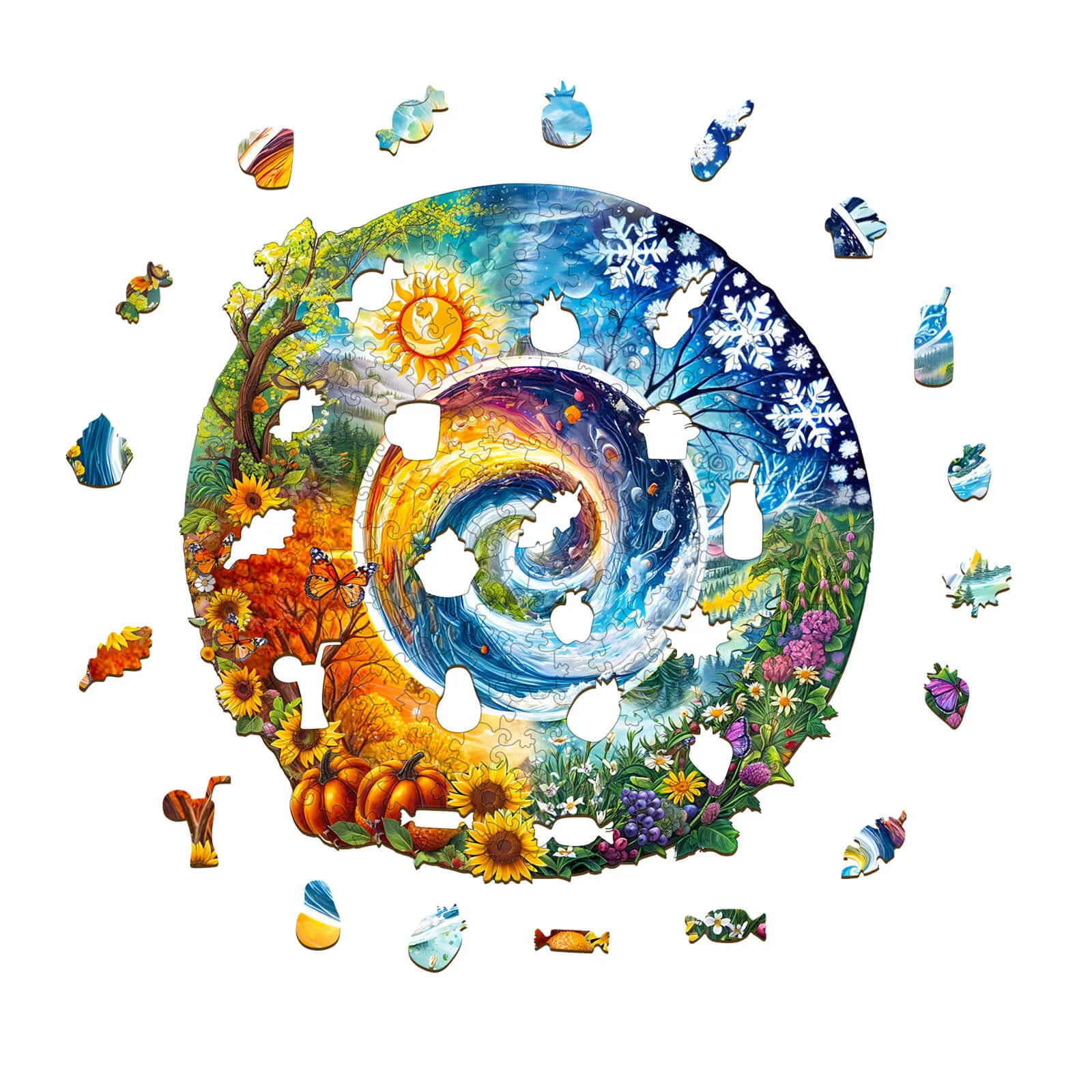 Seasons of Life  Wooden Jigsaw Puzzle - Image 2