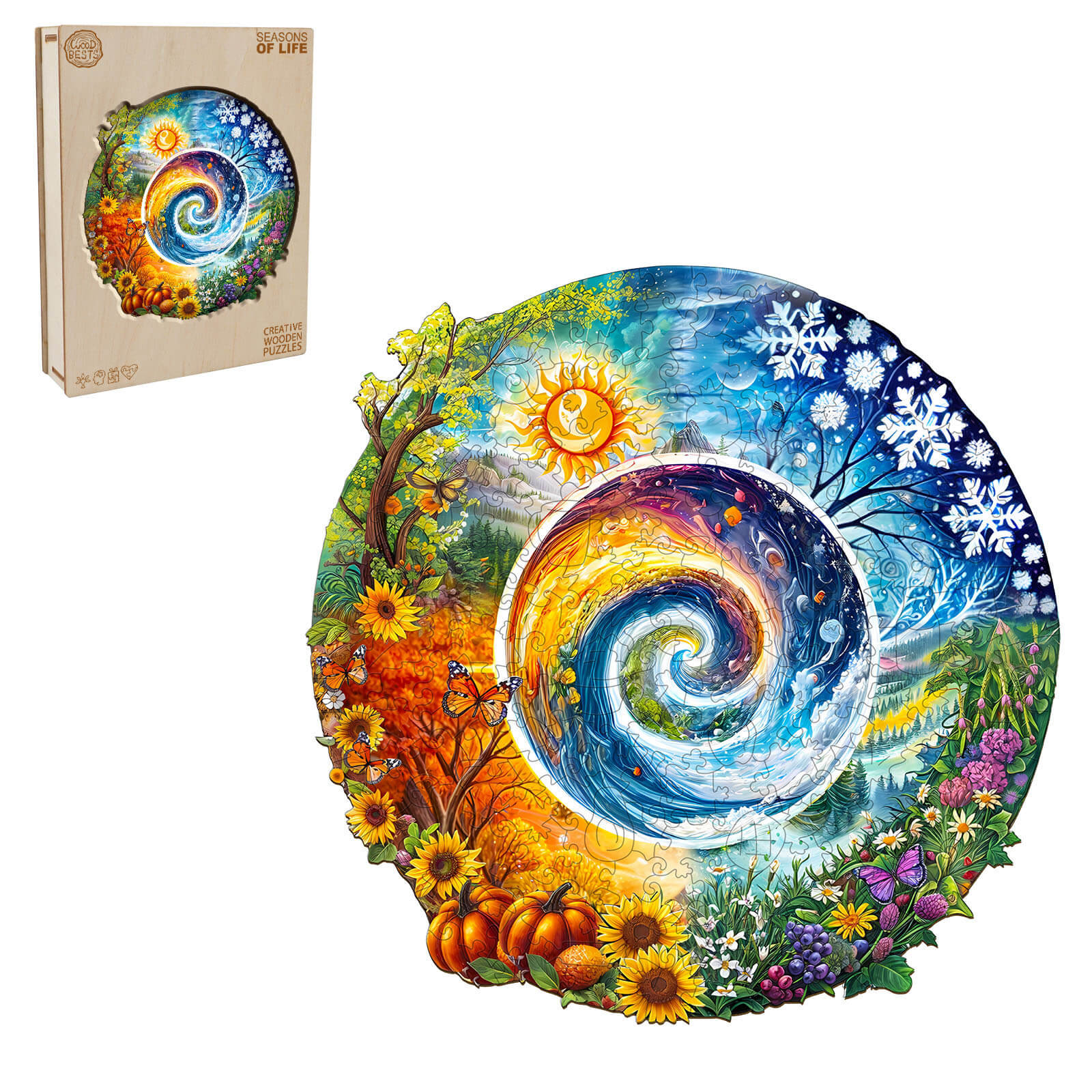 Seasons of Life  Wooden Jigsaw Puzzle - Image 3