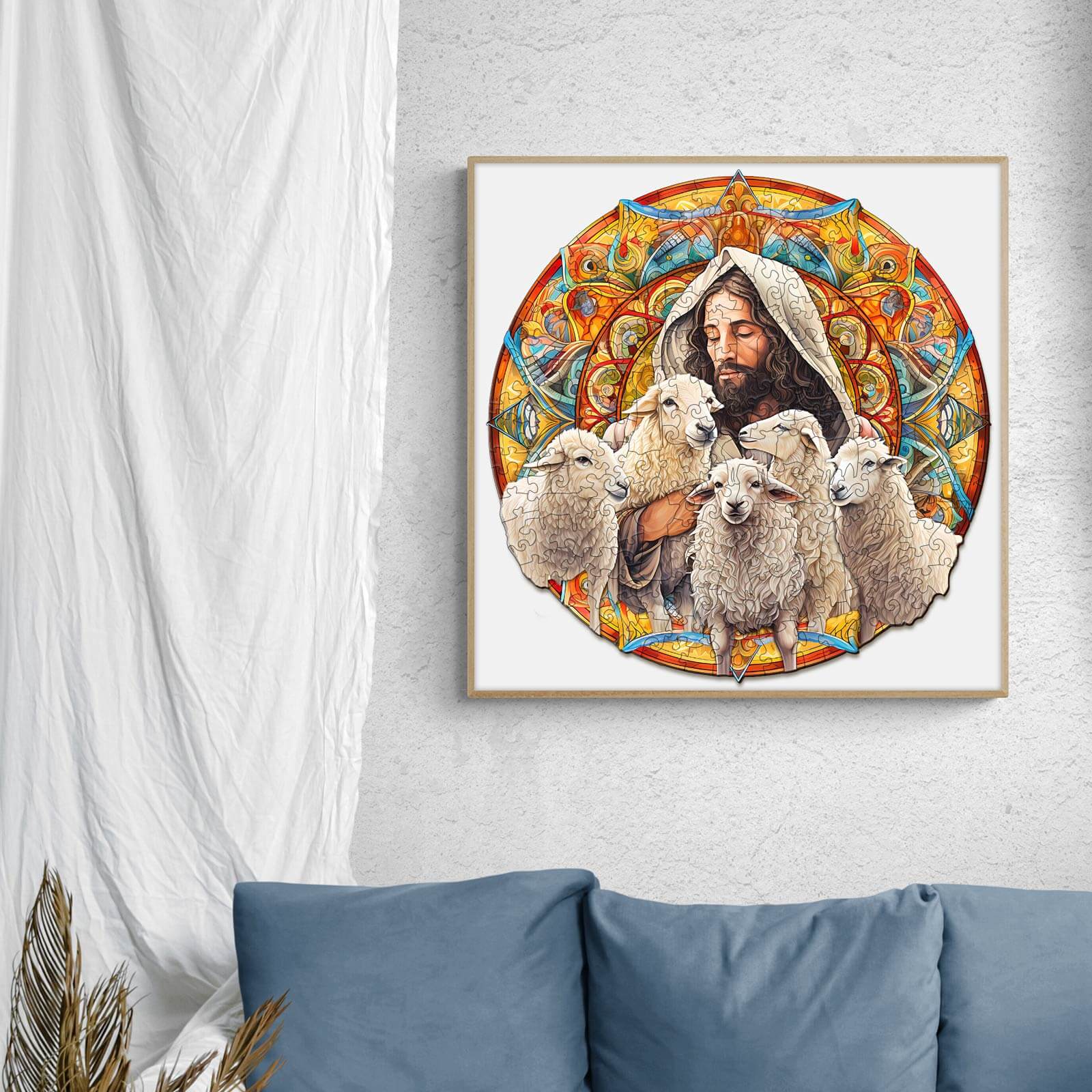 Jesus Shepherd Wooden Jigsaw Puzzle - Image 8
