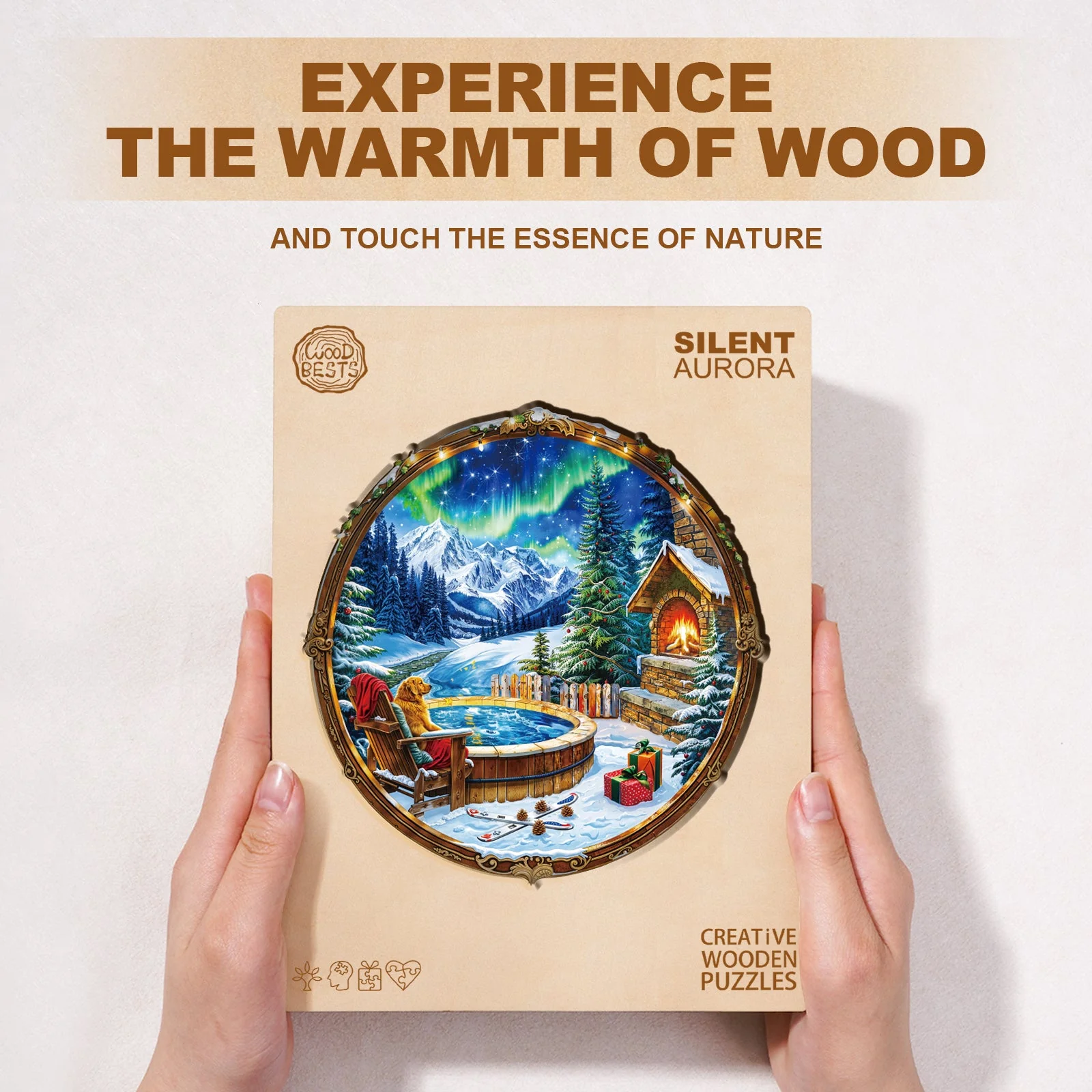 Silent Aurora Wooden Jigsaw Puzzle - Image 3