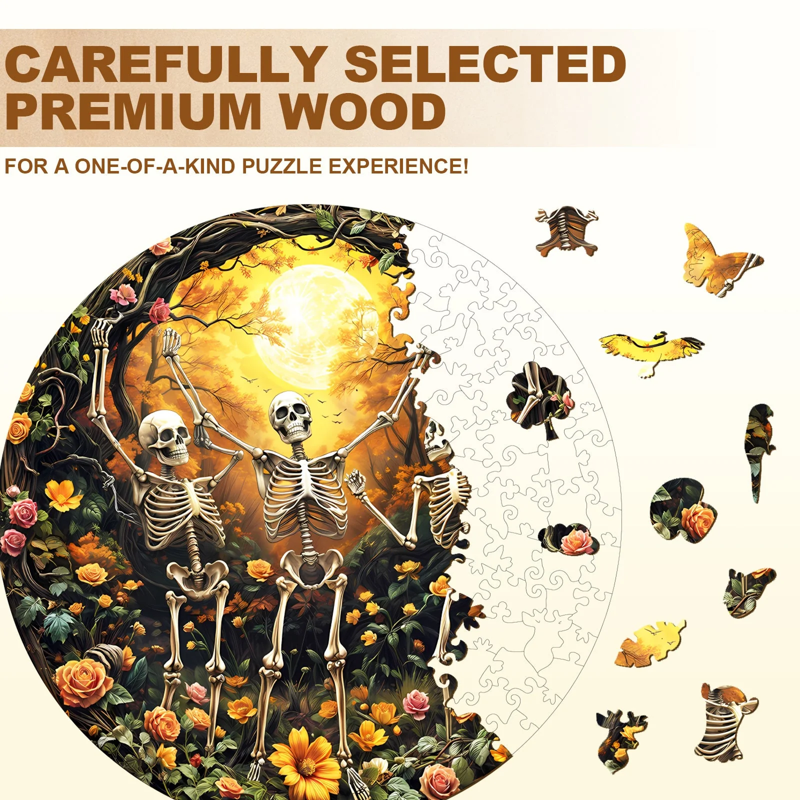 Skeleton Moon Glee Wooden Jigsaw Puzzle - Image 3