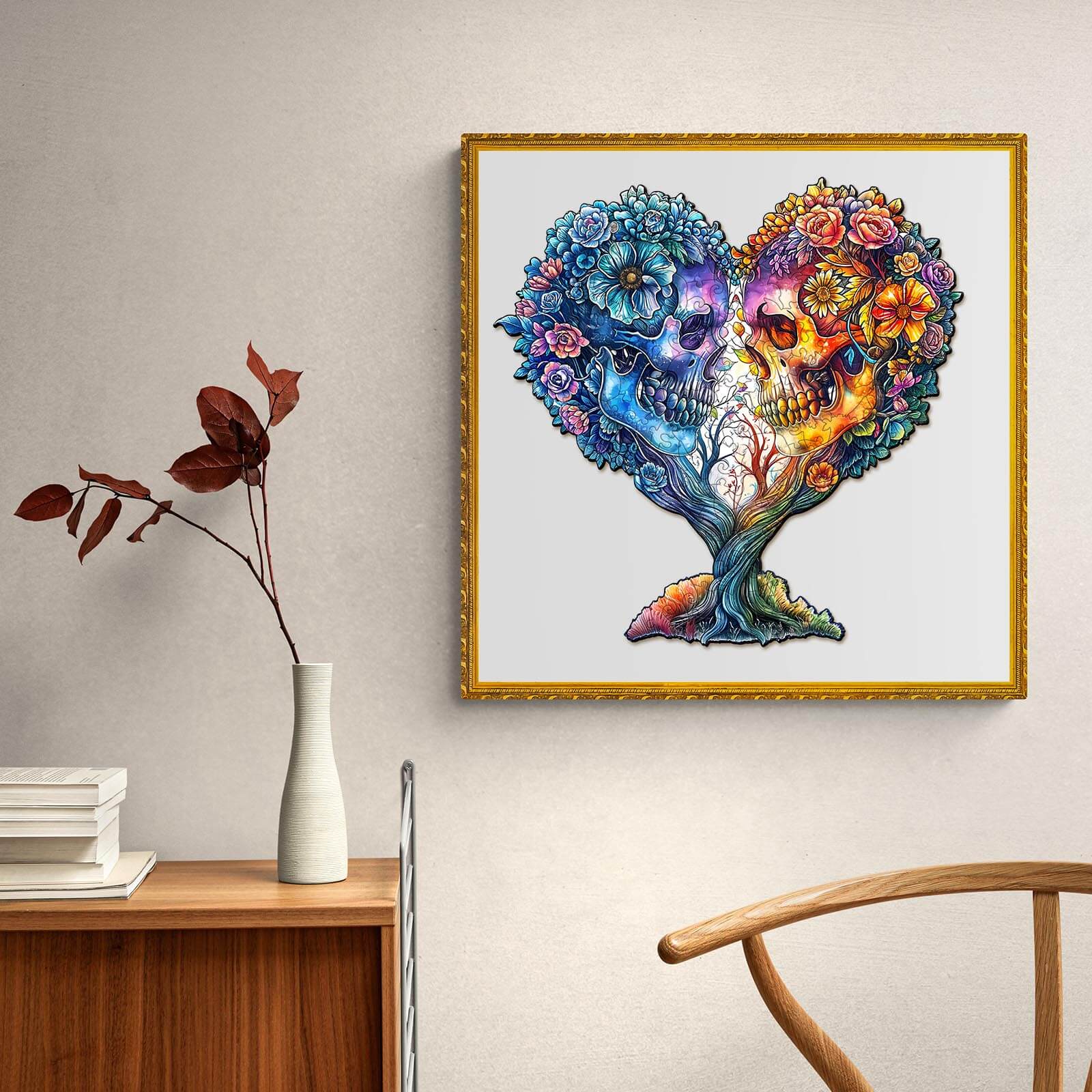 Skull and Love Wooden Jigsaw Puzzle - Image 9