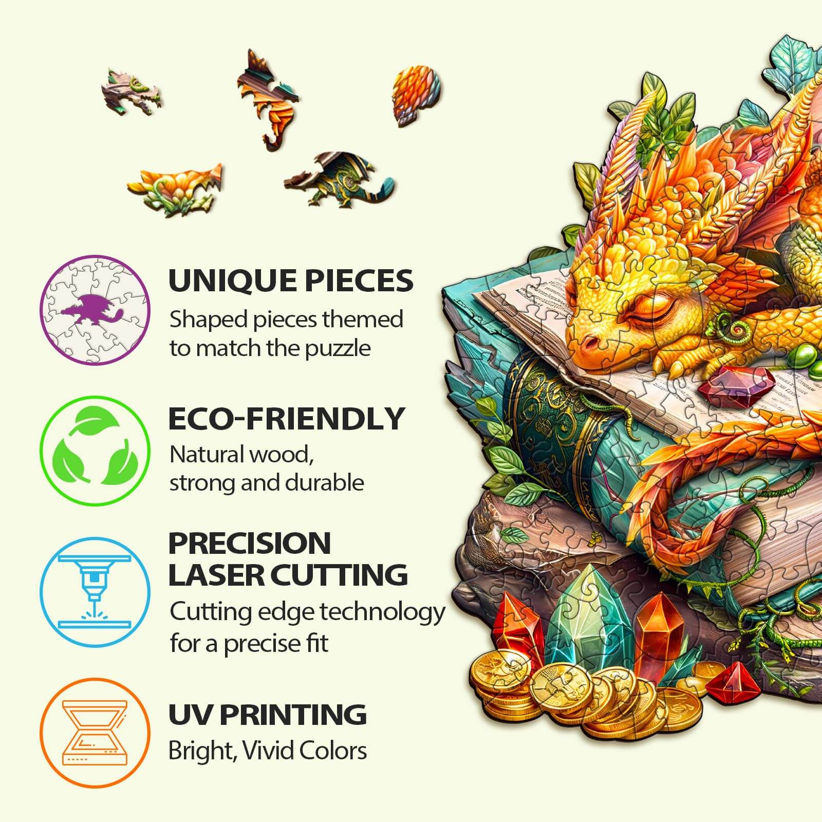 Sleeping Dragon Wooden Jigsaw Puzzle - Image 5