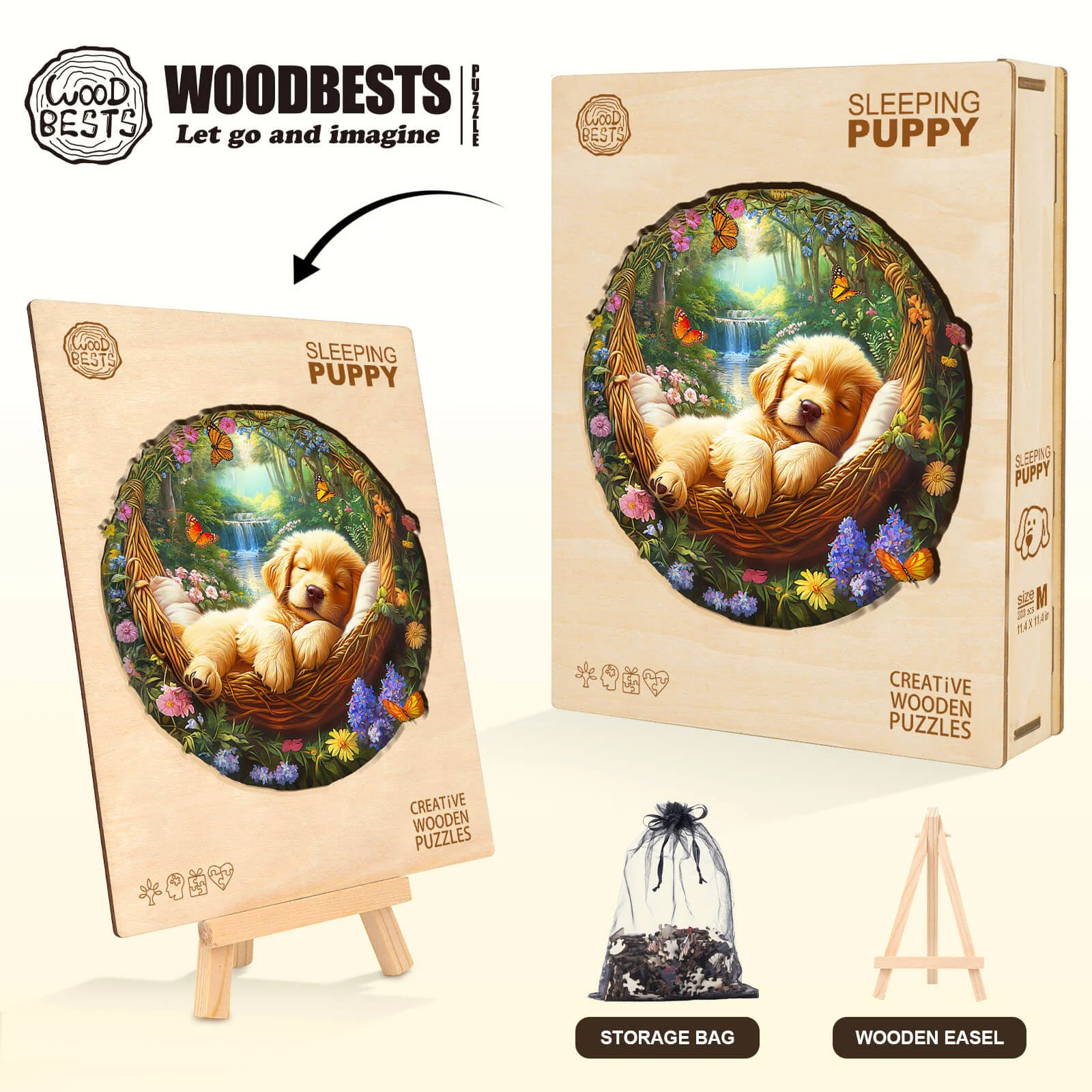 Sleeping puppy Wooden Jigsaw Puzzle - Image 6