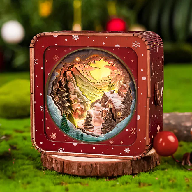 Snow Mountain Hut Kit - 3D Wooden Puzzle Night Light - Image 4