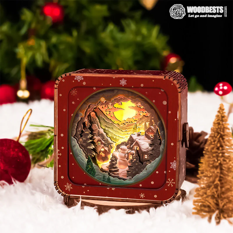Snow Mountain Hut Kit - 3D Wooden Puzzle Night Light - Image 5