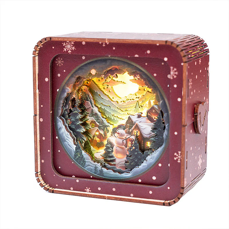 Snow Mountain Hut Kit - 3D Wooden Puzzle Night Light - Image 7
