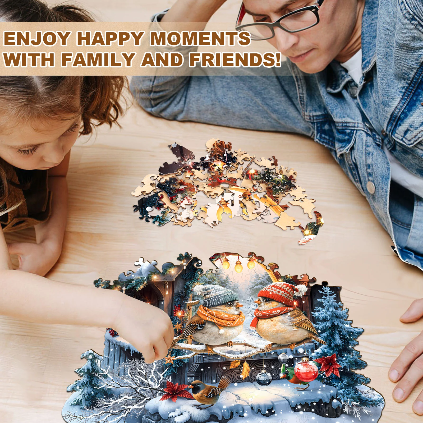Snowy Harmony Wooden Jigsaw Puzzle - Image 7