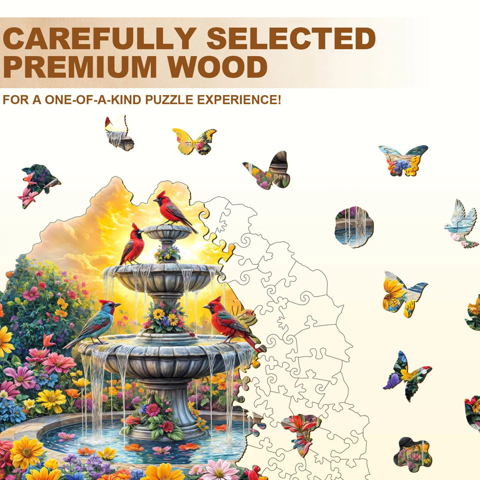 Songbird's Garden Wooden Jigsaw Puzzle - Image 2