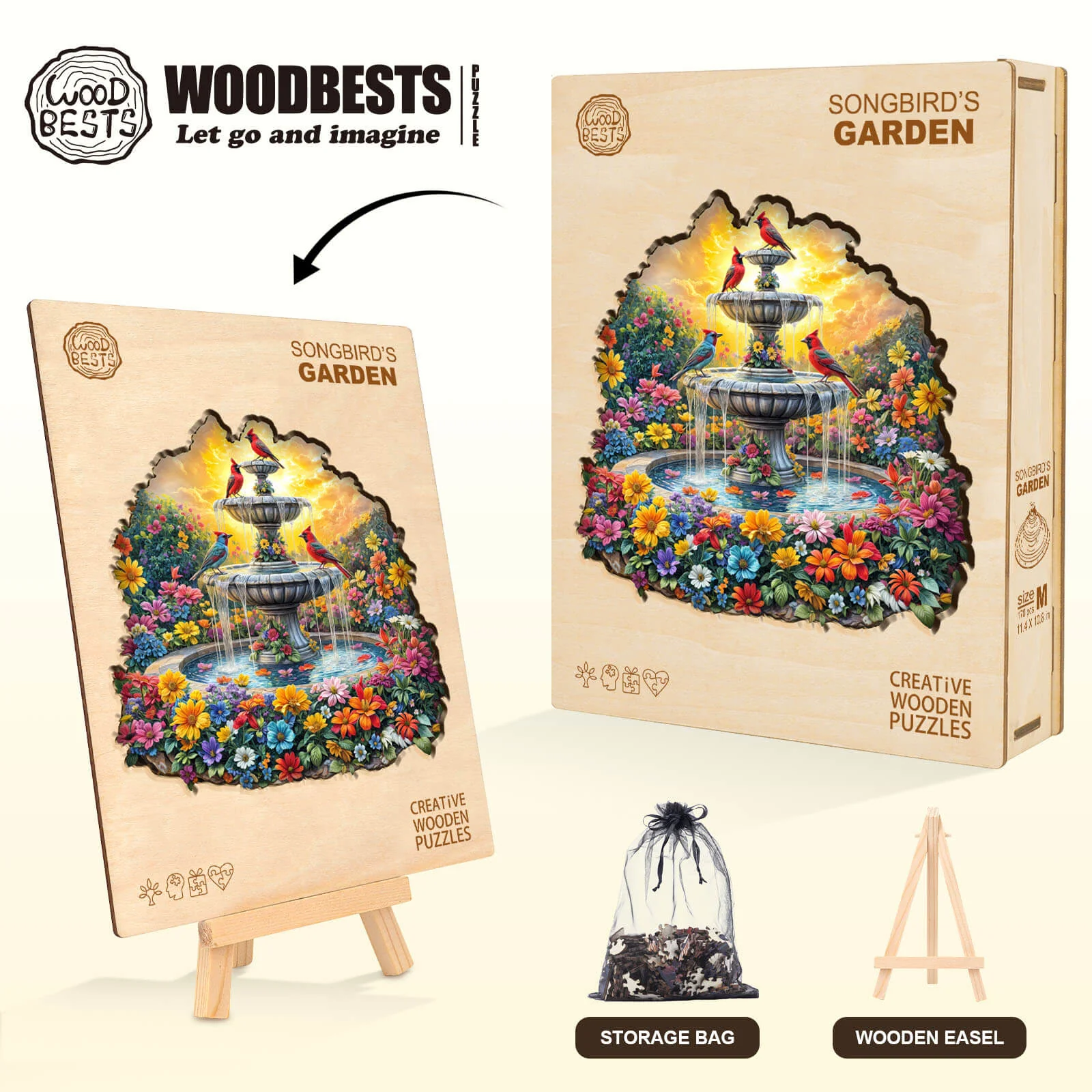 Songbird's Garden Wooden Jigsaw Puzzle - Image 5