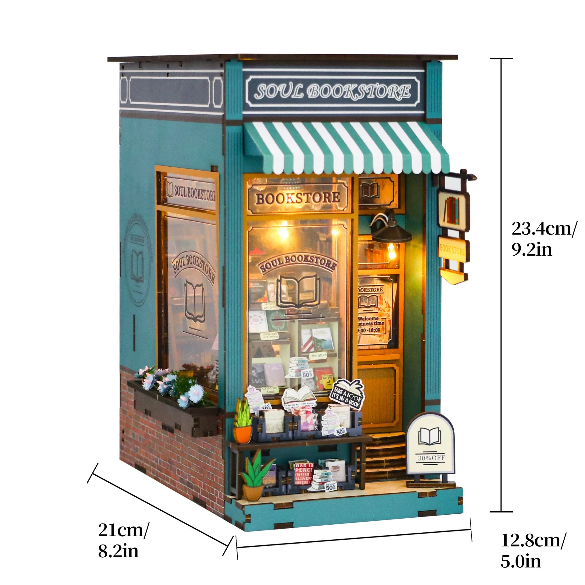 Soul Book Store - DIY Book Nook Kit,3D Wooden Puzzle - Image 6