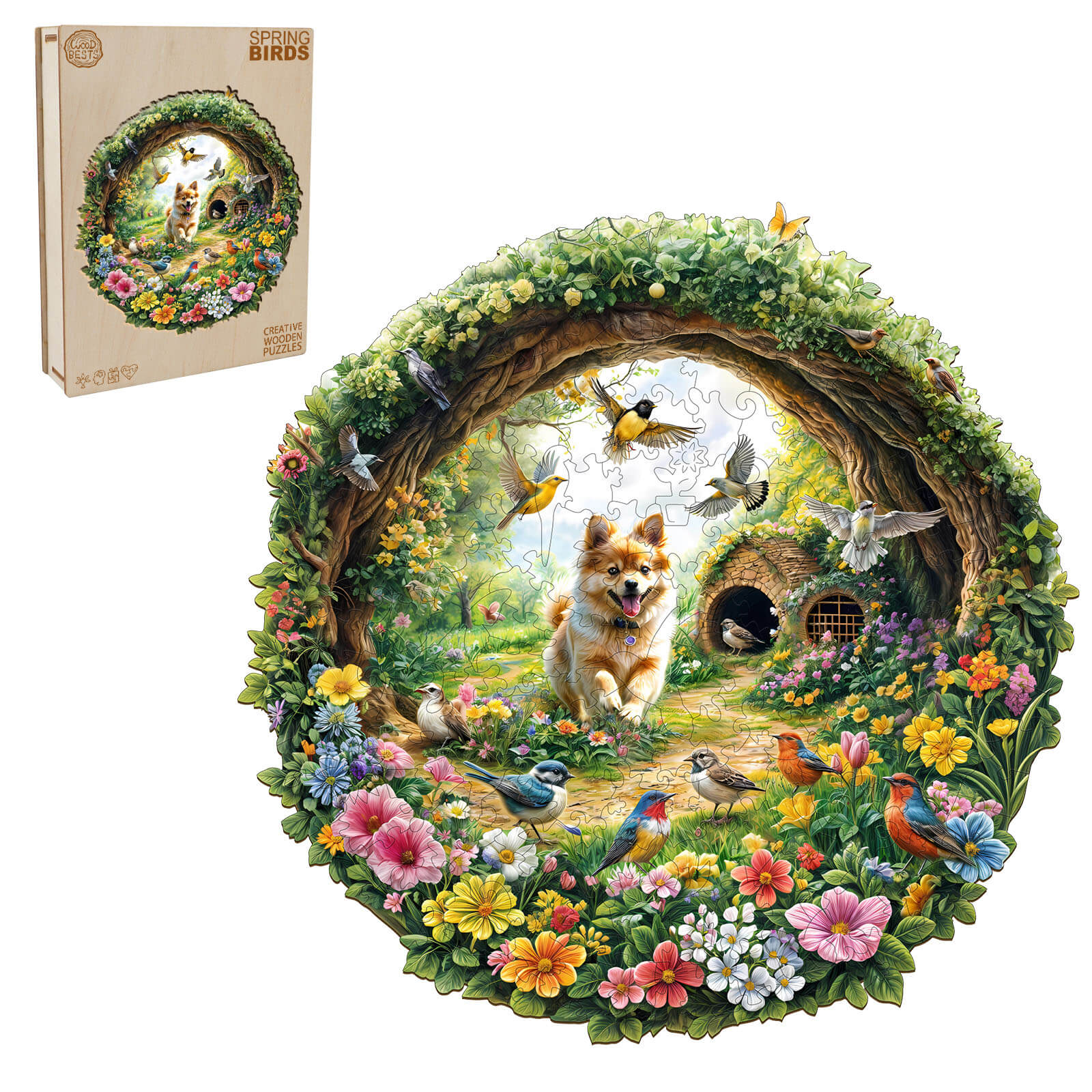 Spring Birds Wooden Jigsaw Puzzle - Image 4