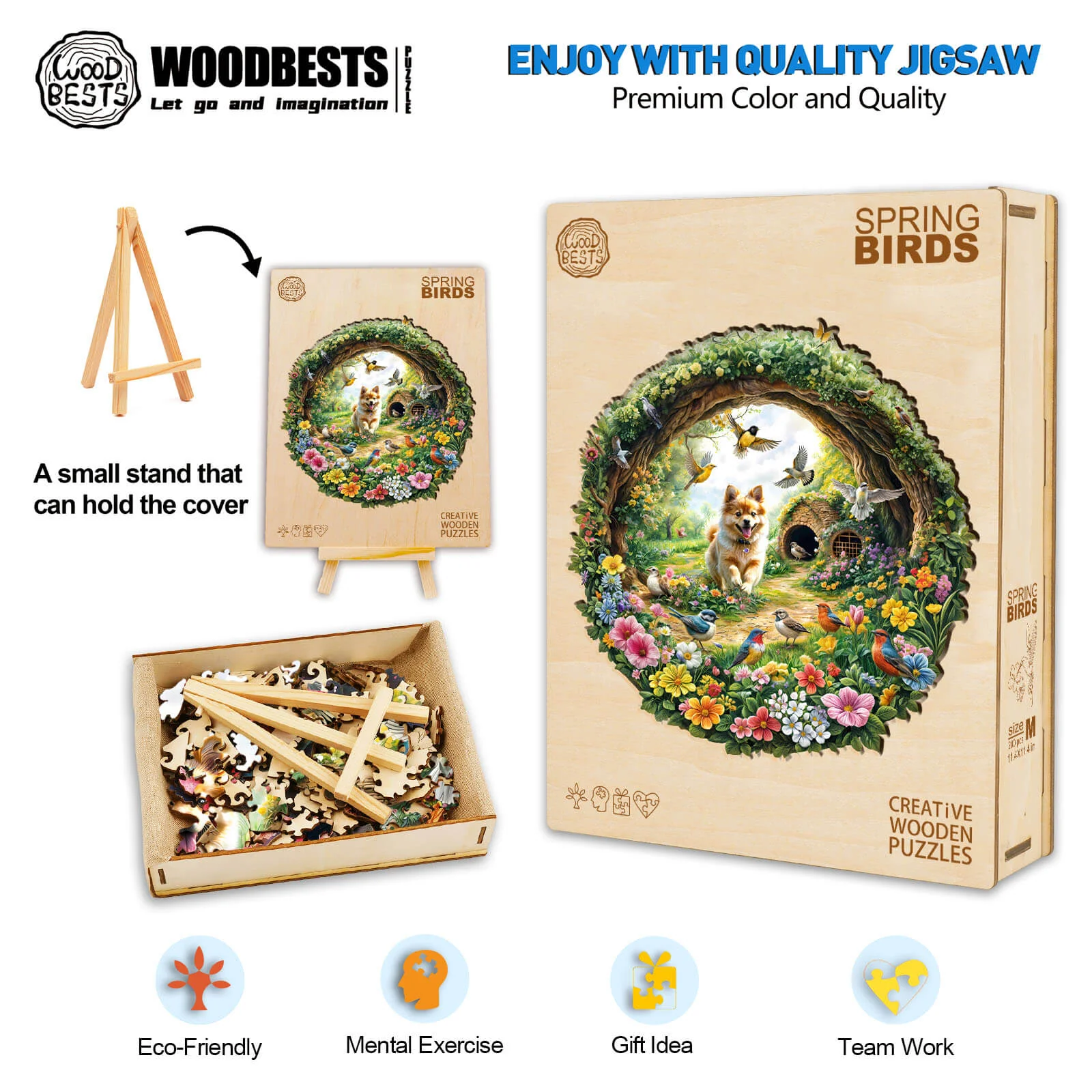 Spring Birds Wooden Jigsaw Puzzle - Image 6