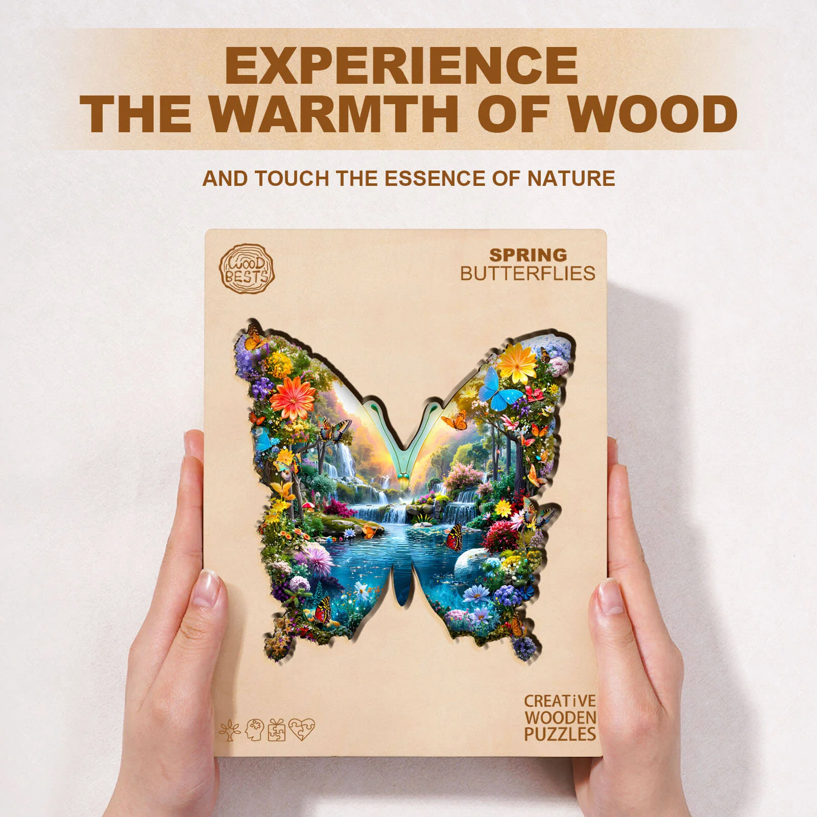 Spring Butterflies Wooden Jigsaw Puzzle - Image 3