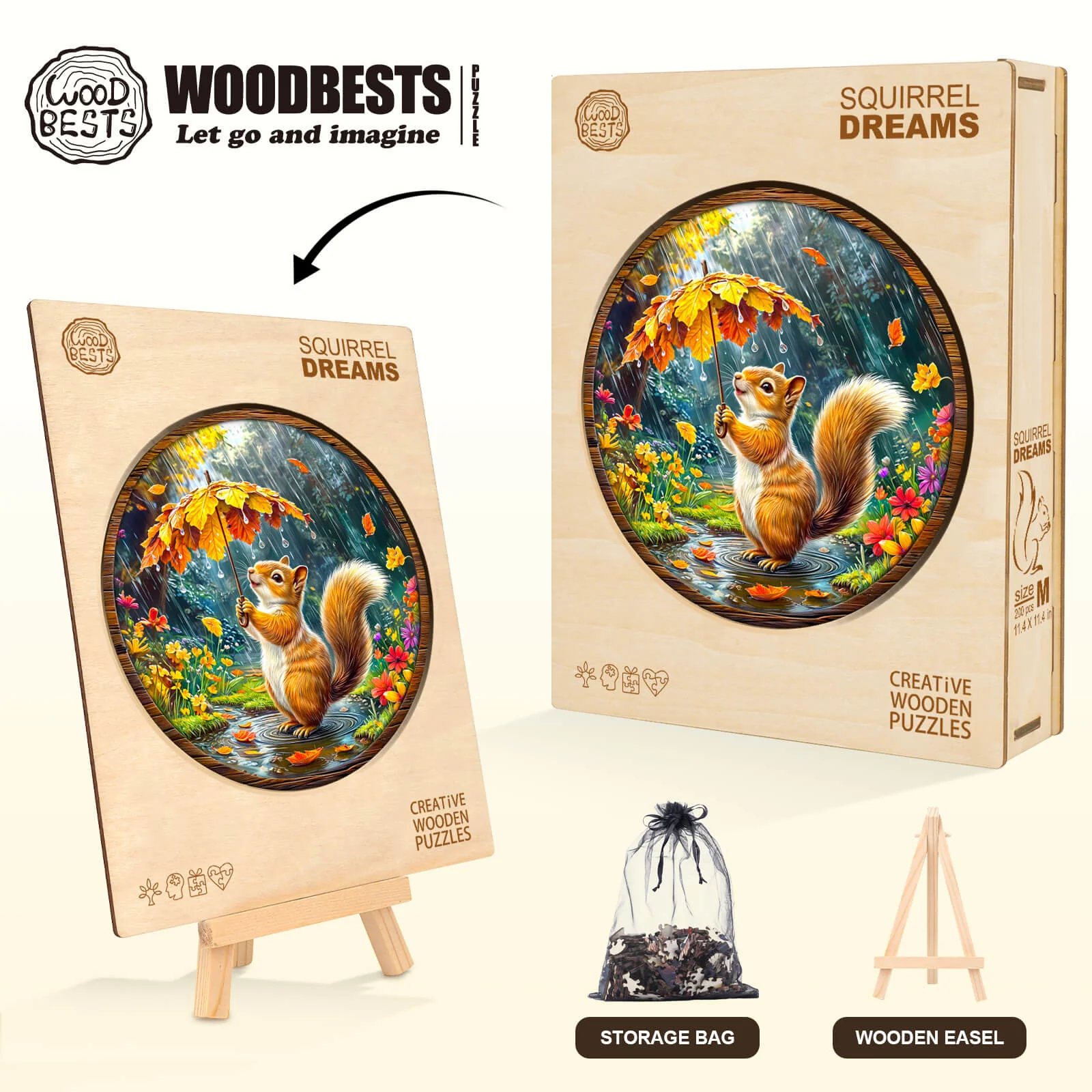 Squirrel Dreams Wooden Jigsaw Puzzle - Image 6