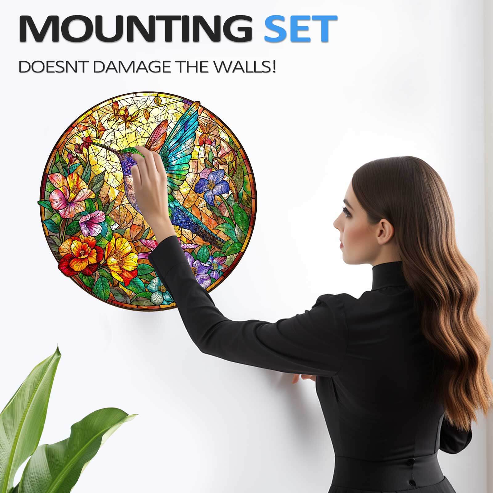 Stained Glass Hummingbird Wooden Jigsaw Puzzle - Image 10