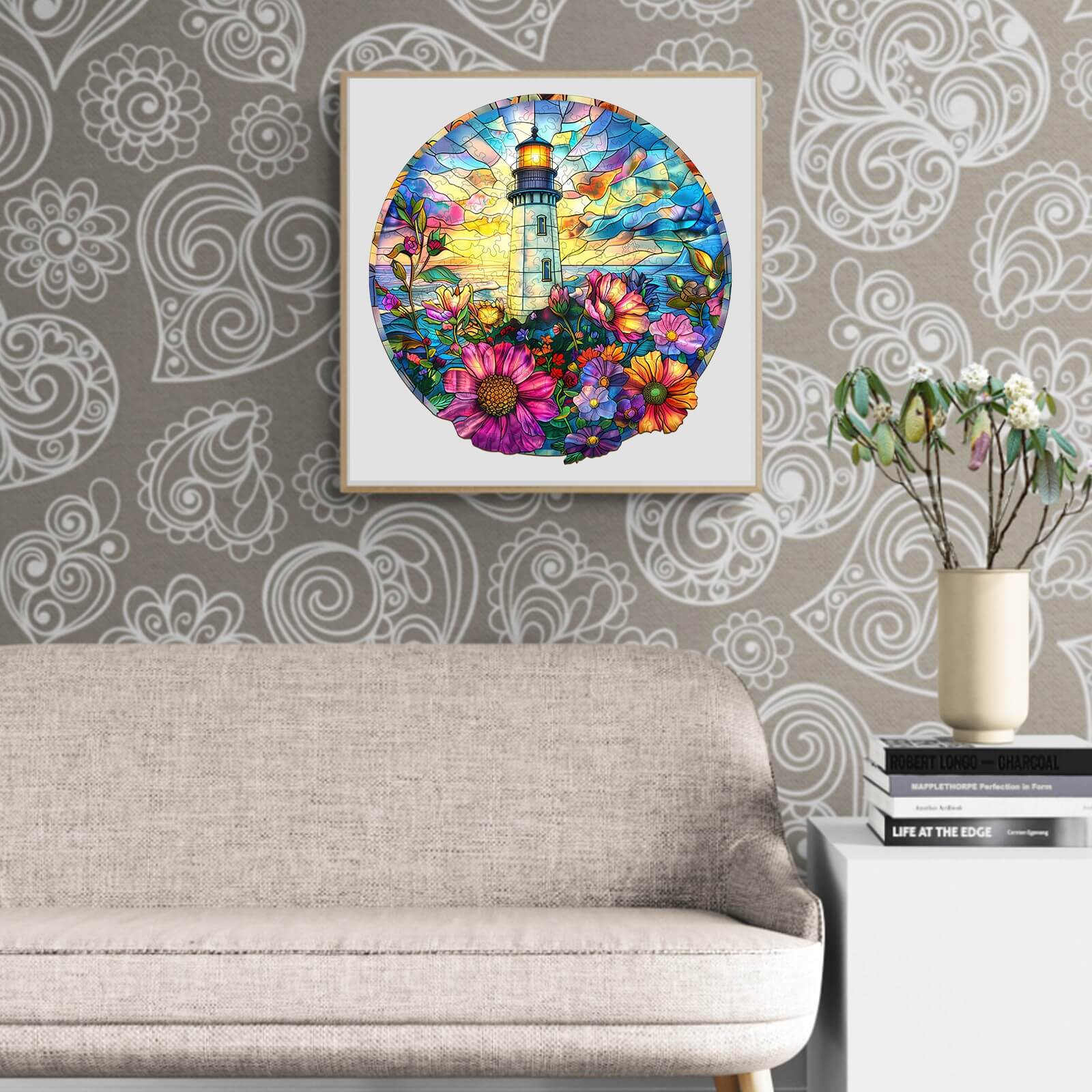 Stained Glass Lighthouse Wooden Jigsaw Puzzle - Image 10