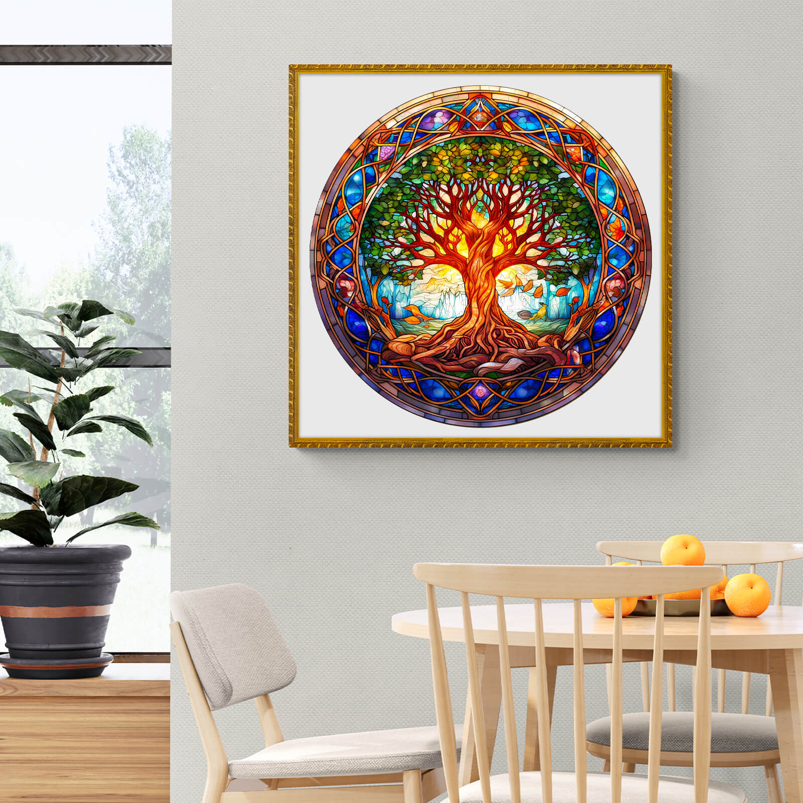 Stained Glass Tree of Life Wooden Jigsaw Puzzle - Image 9