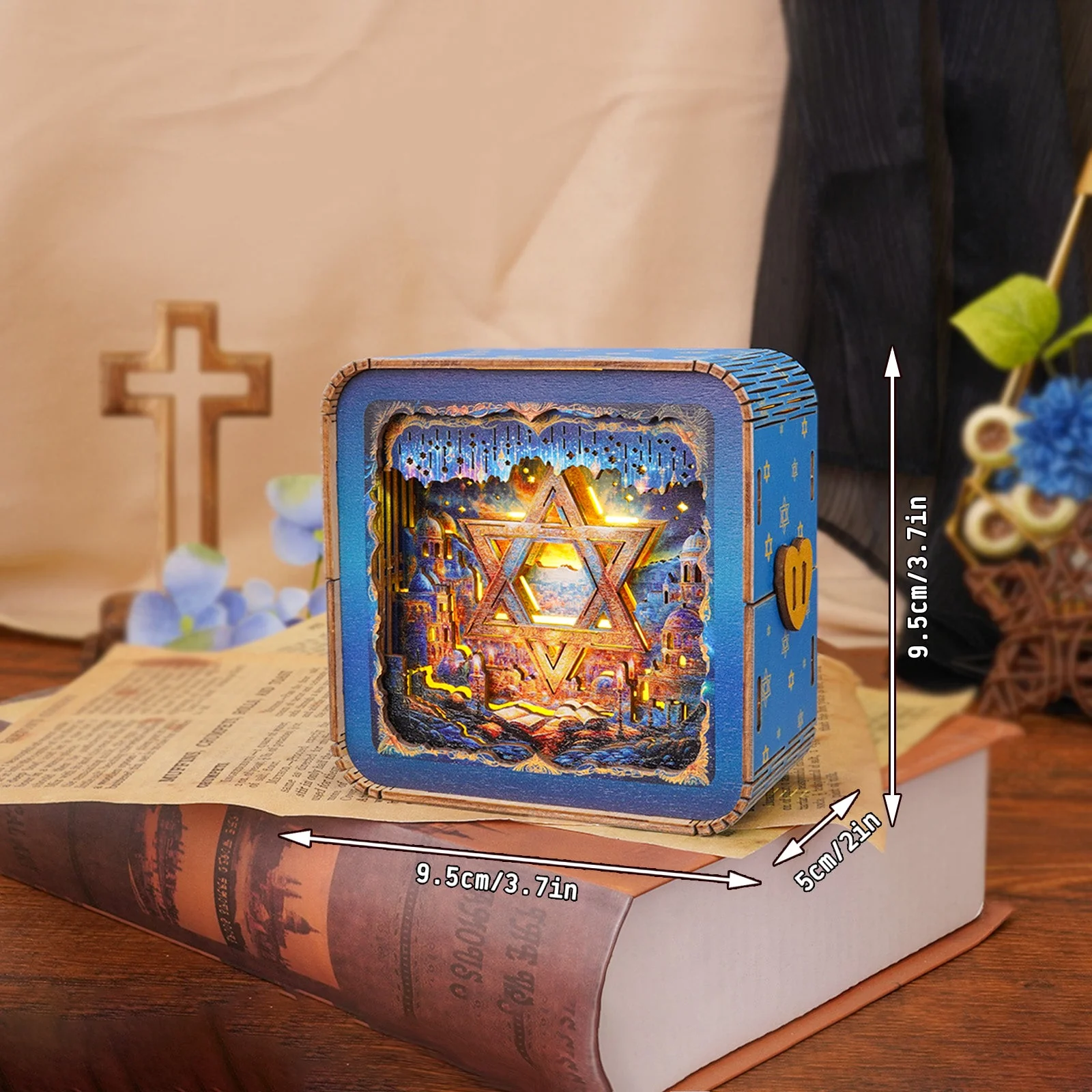 Star of David Kit - 3D Wooden Puzzle Night Light - Image 4