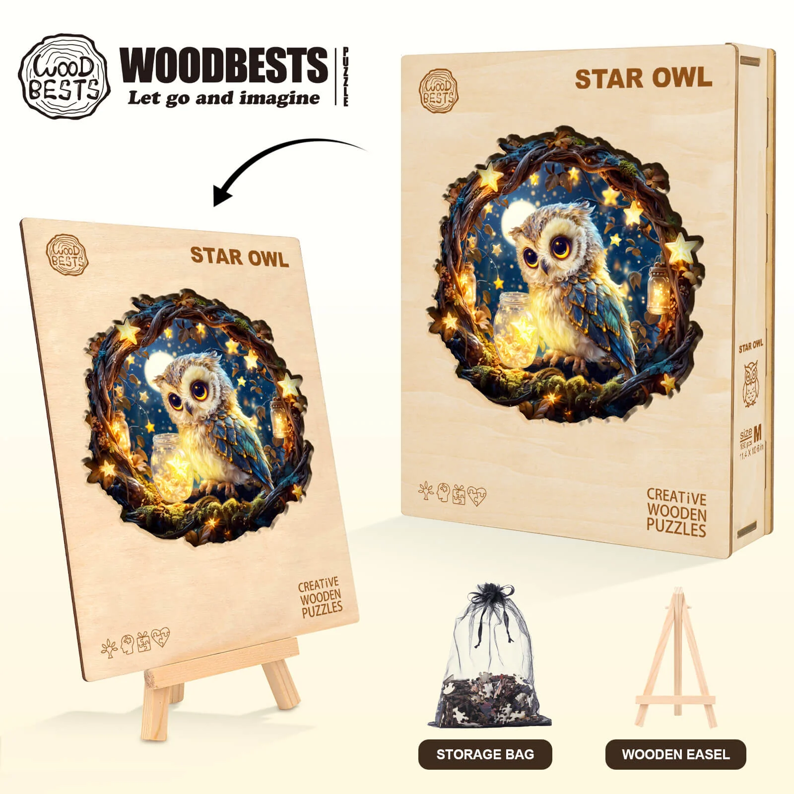 Star Owl Wooden Jigsaw Puzzle - Image 8
