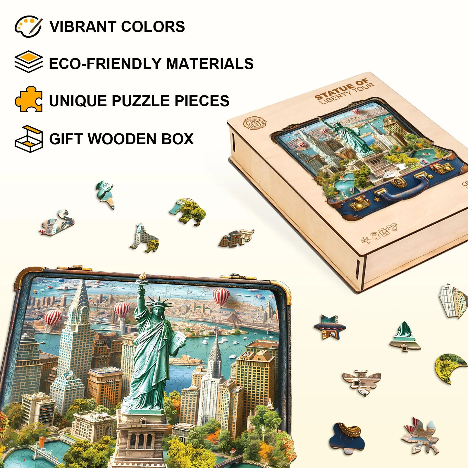 Statue of Liberty Tour Wooden Jigsaw Puzzle - Image 4