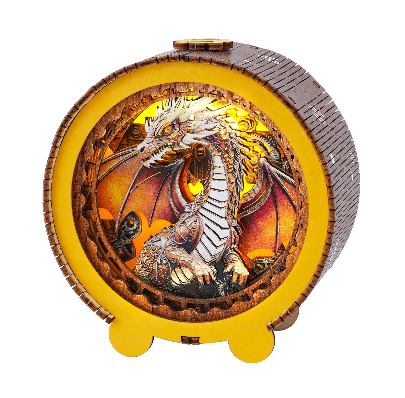 Steampunk Dragon Kit - 3D Wooden Puzzle Night Light - Image 4