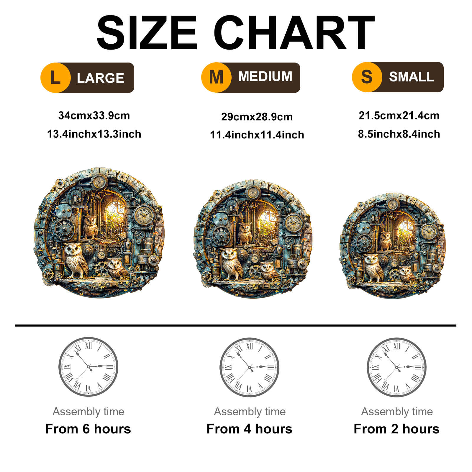 Steampunk Owl Wooden Jigsaw Puzzle - Image 7