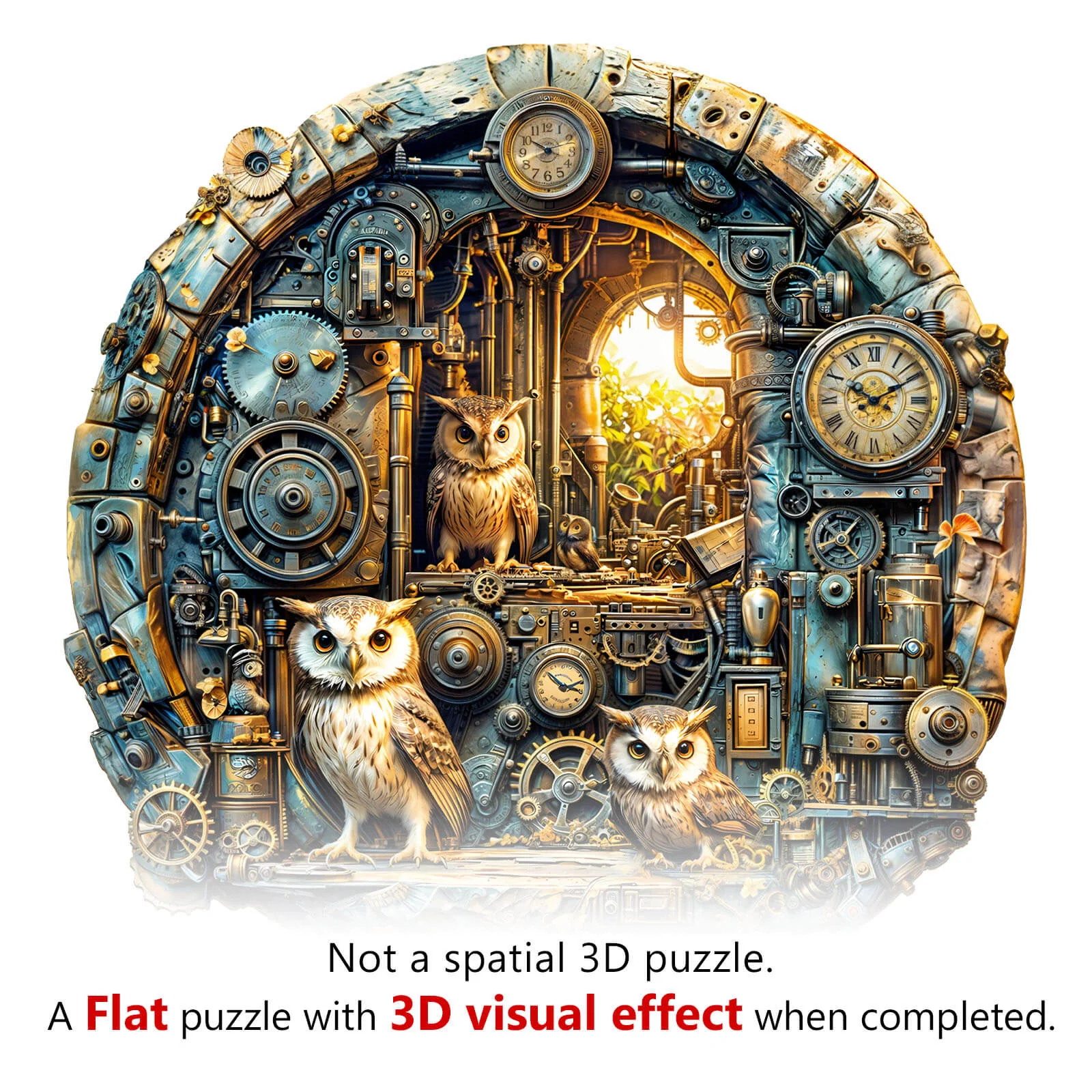 Steampunk Owl Wooden Jigsaw Puzzle - Image 8