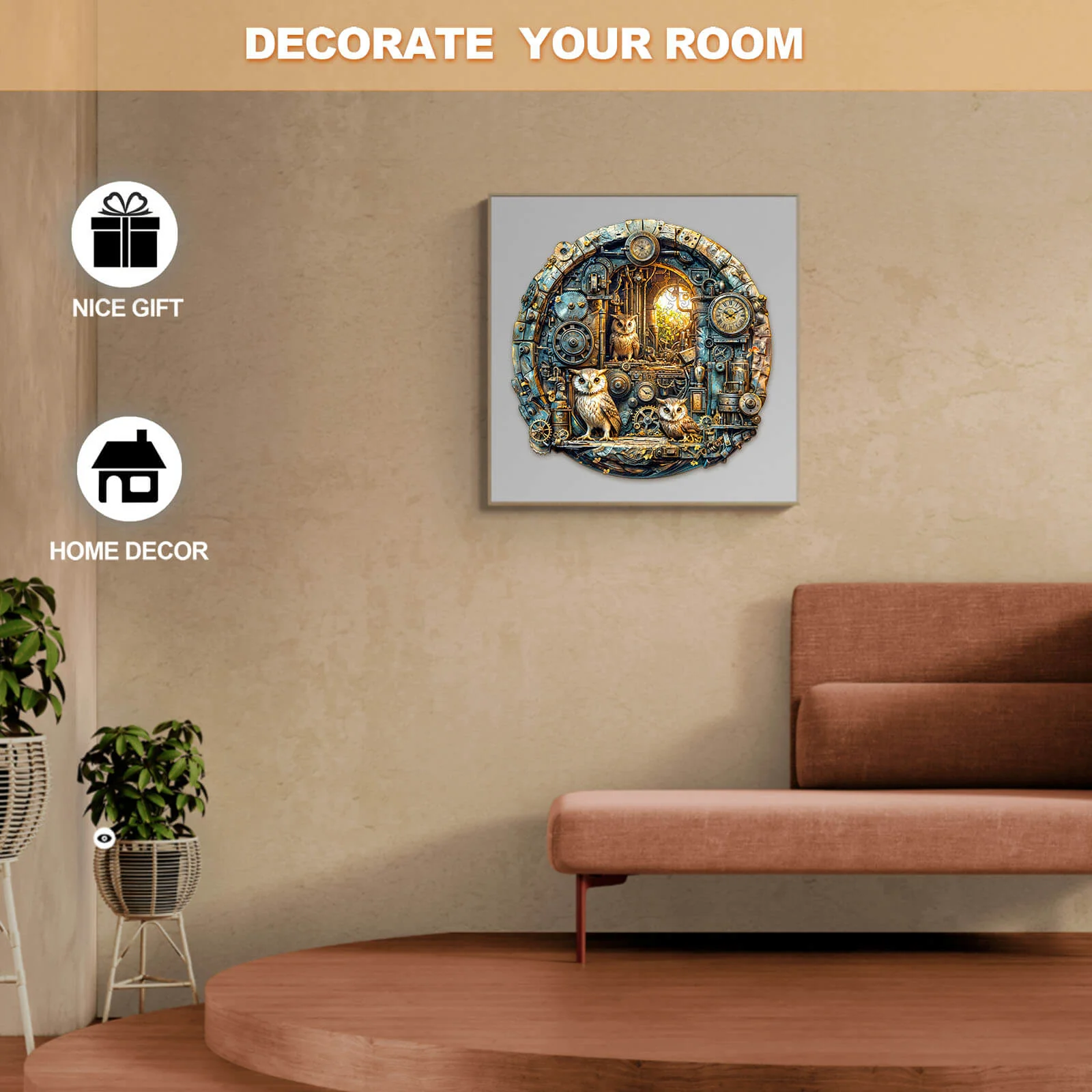 Steampunk Owl Wooden Jigsaw Puzzle - Image 9