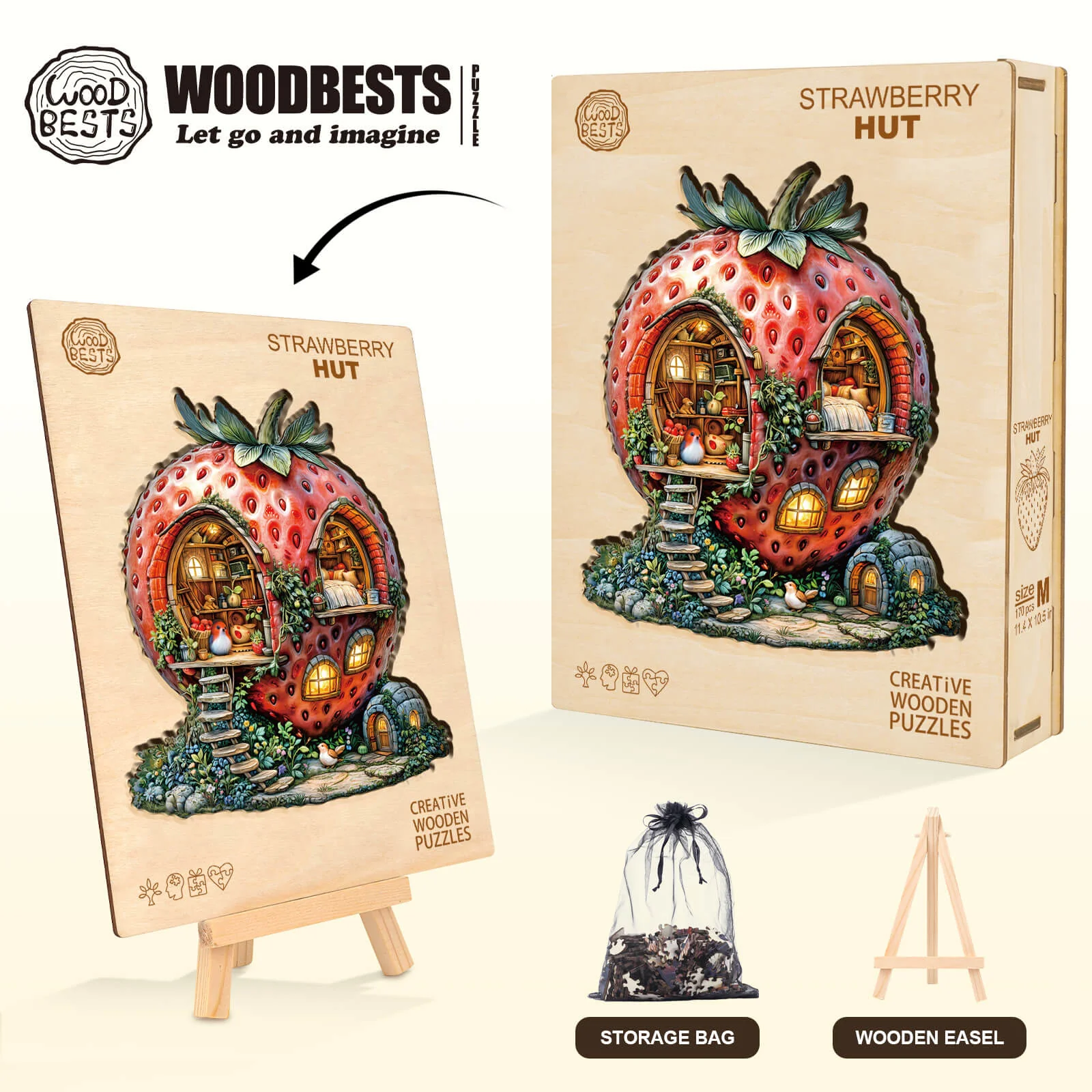 Strawberry Hut Wooden Jigsaw Puzzle - Image 7