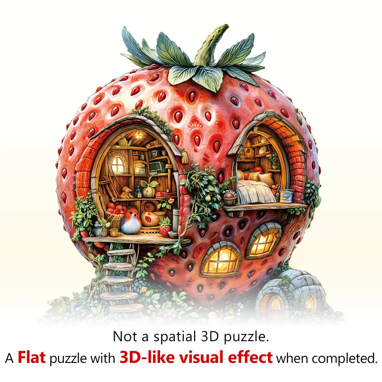 Strawberry Hut Wooden Jigsaw Puzzle - Image 9