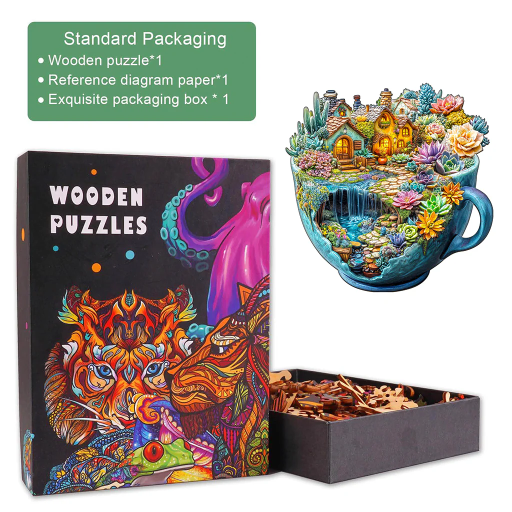 Succulent Mug Wooden Jigsaw Puzzle - Image 5